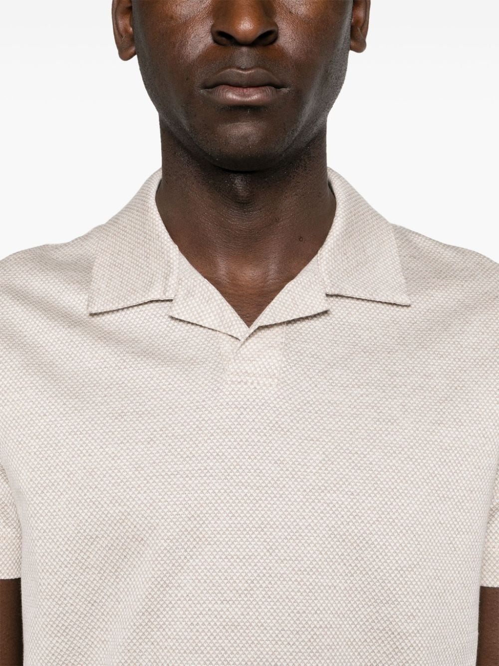 camp-collar cotton polo shirt - 5