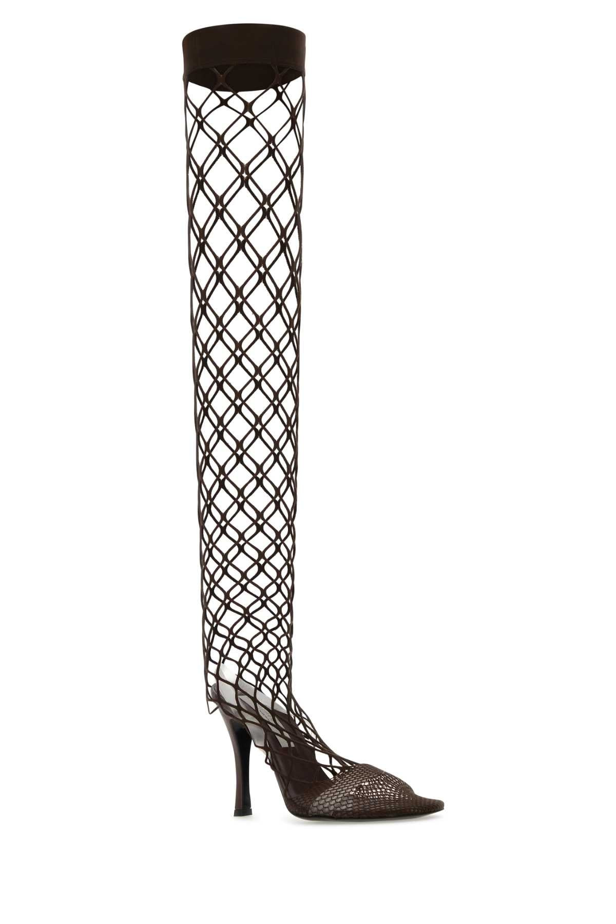 Stella Mccartney Women Chocolate Mesh Stella 100 Boots - 2