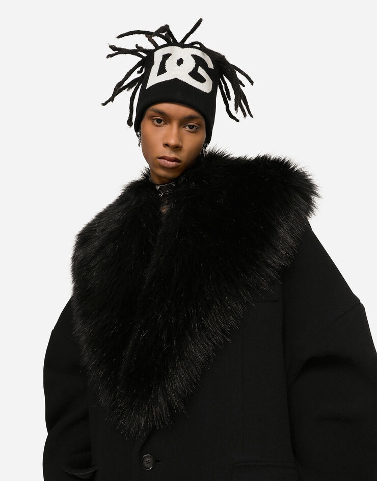 Wool coat with faux fur collar - 2