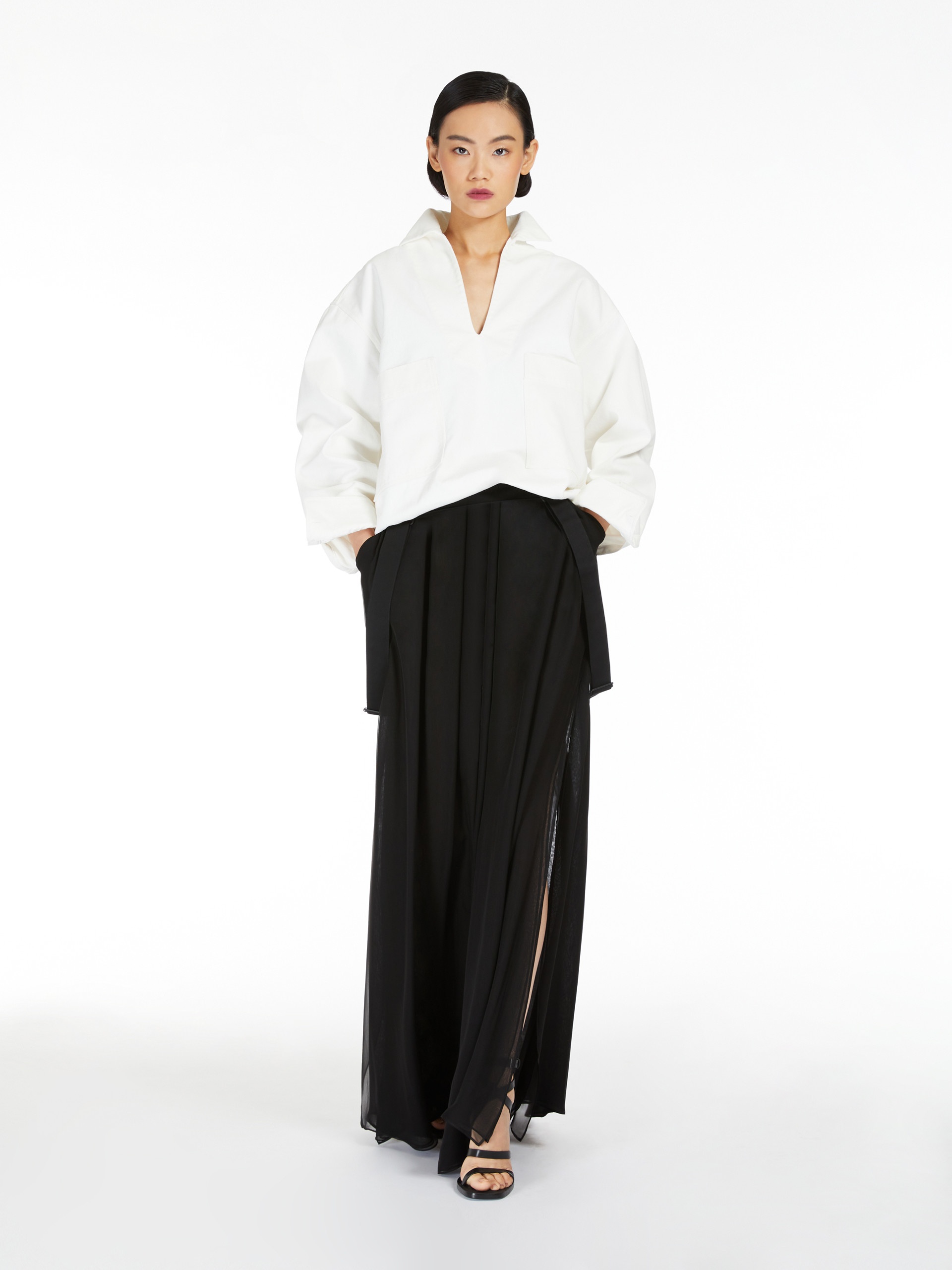 JEDY Long skirt in silk chiffon - 2