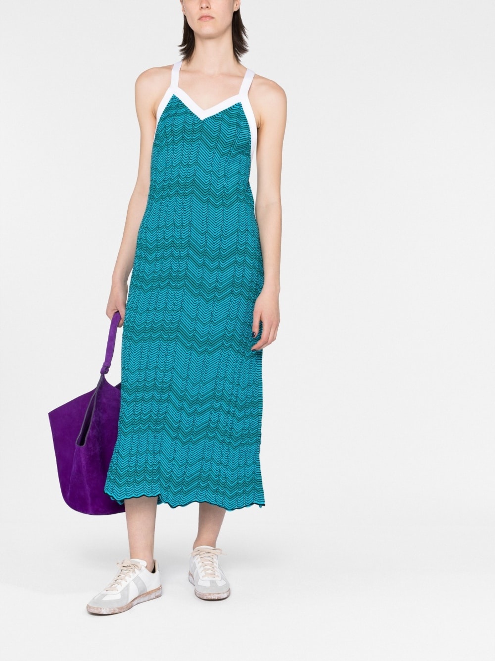 Palm chevron-knit midi dress - 2