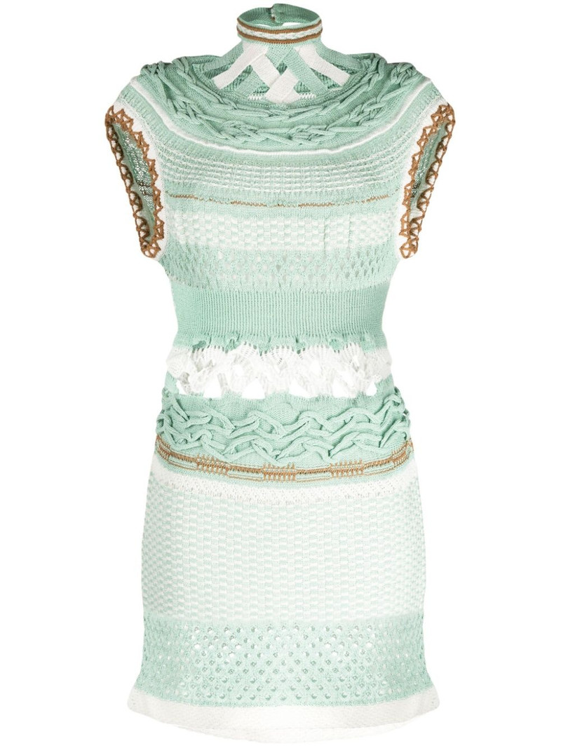 Bamboo basket-pattern dress 1
