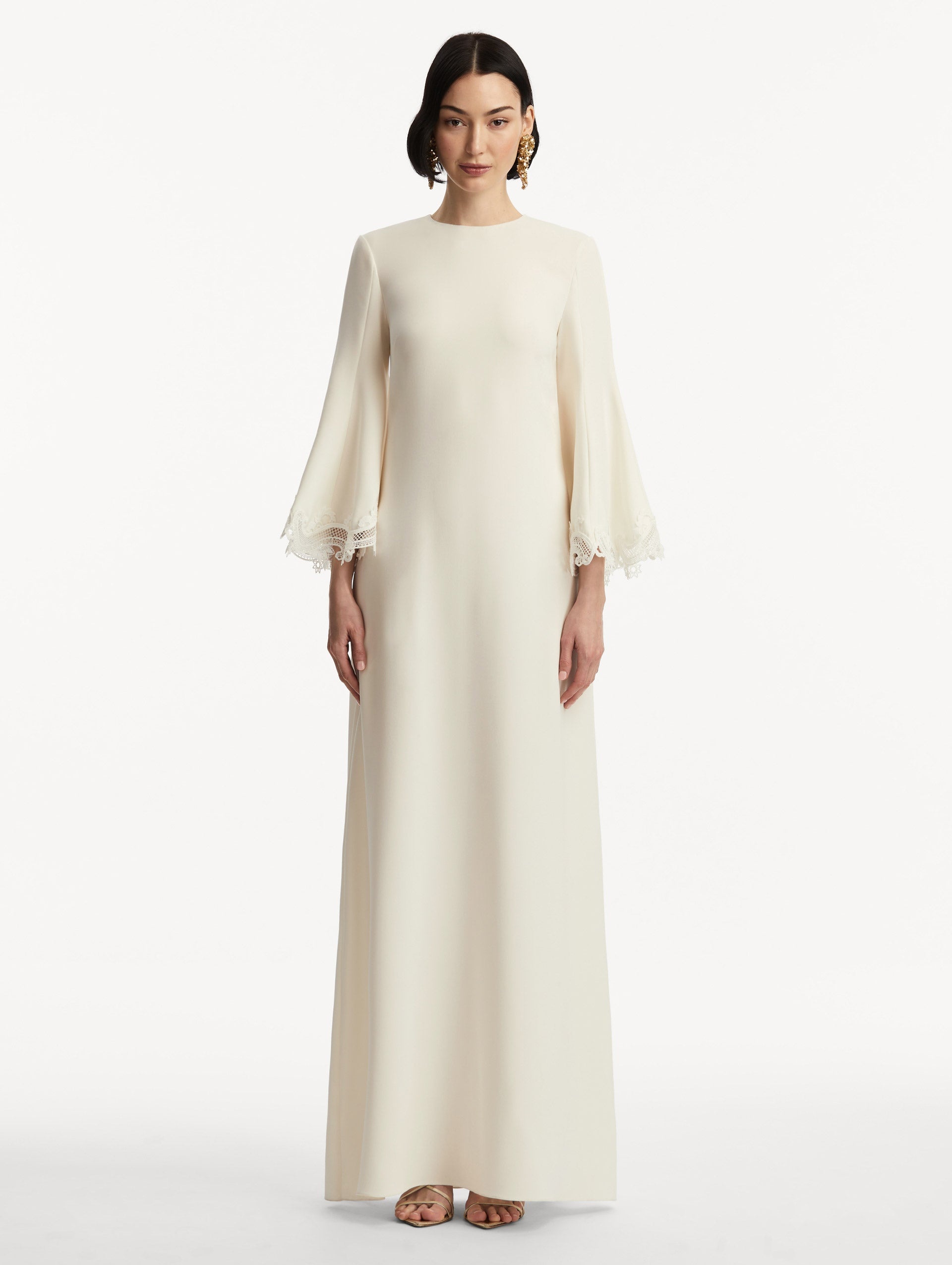 SCROLL GUIPURE-DETAILED CAFTAN - 2