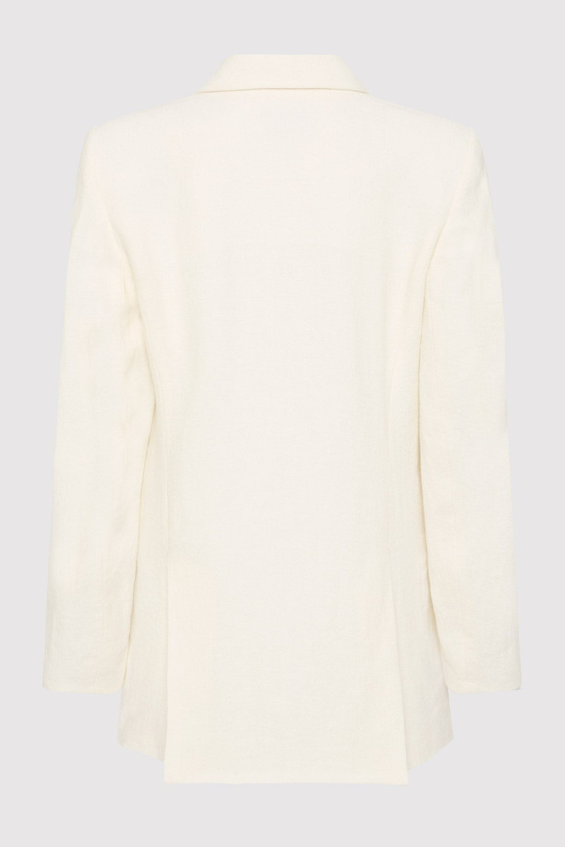 ST. AGNI Linen Split Sleeve Blazer - Ivory outlook