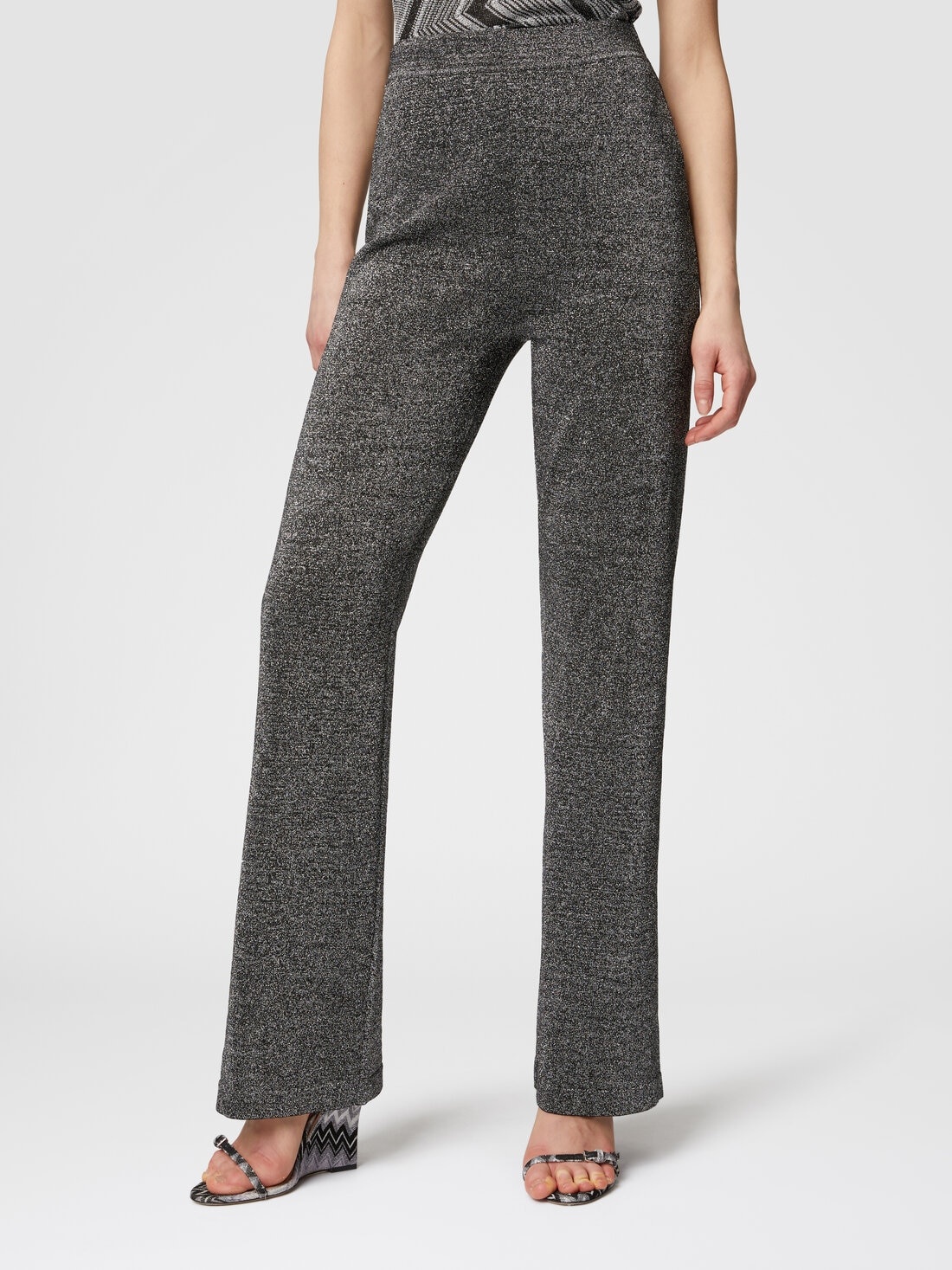 Flare trousers in glitter-effect viscose - 4