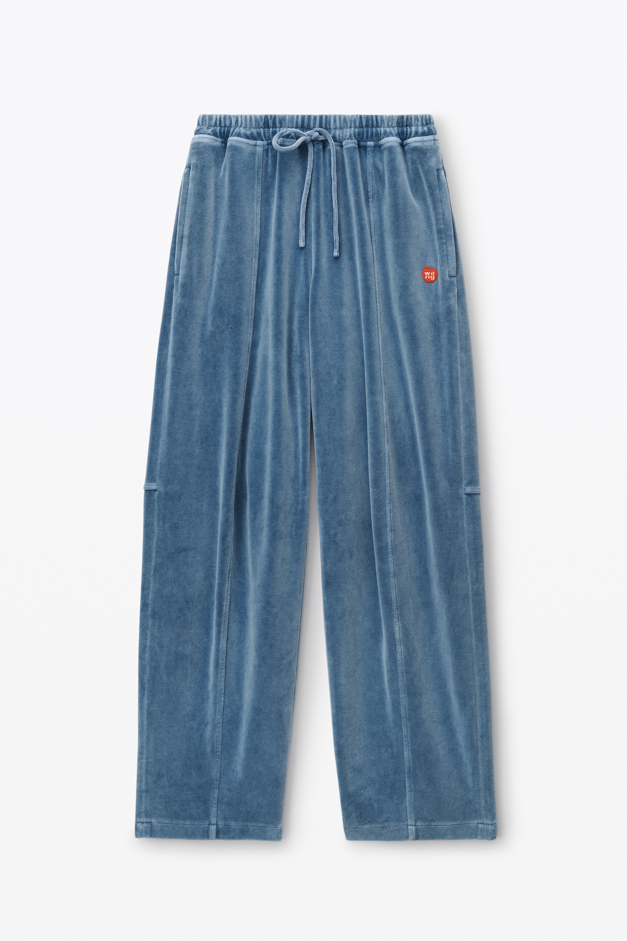 apple logo track pant in velour - 1