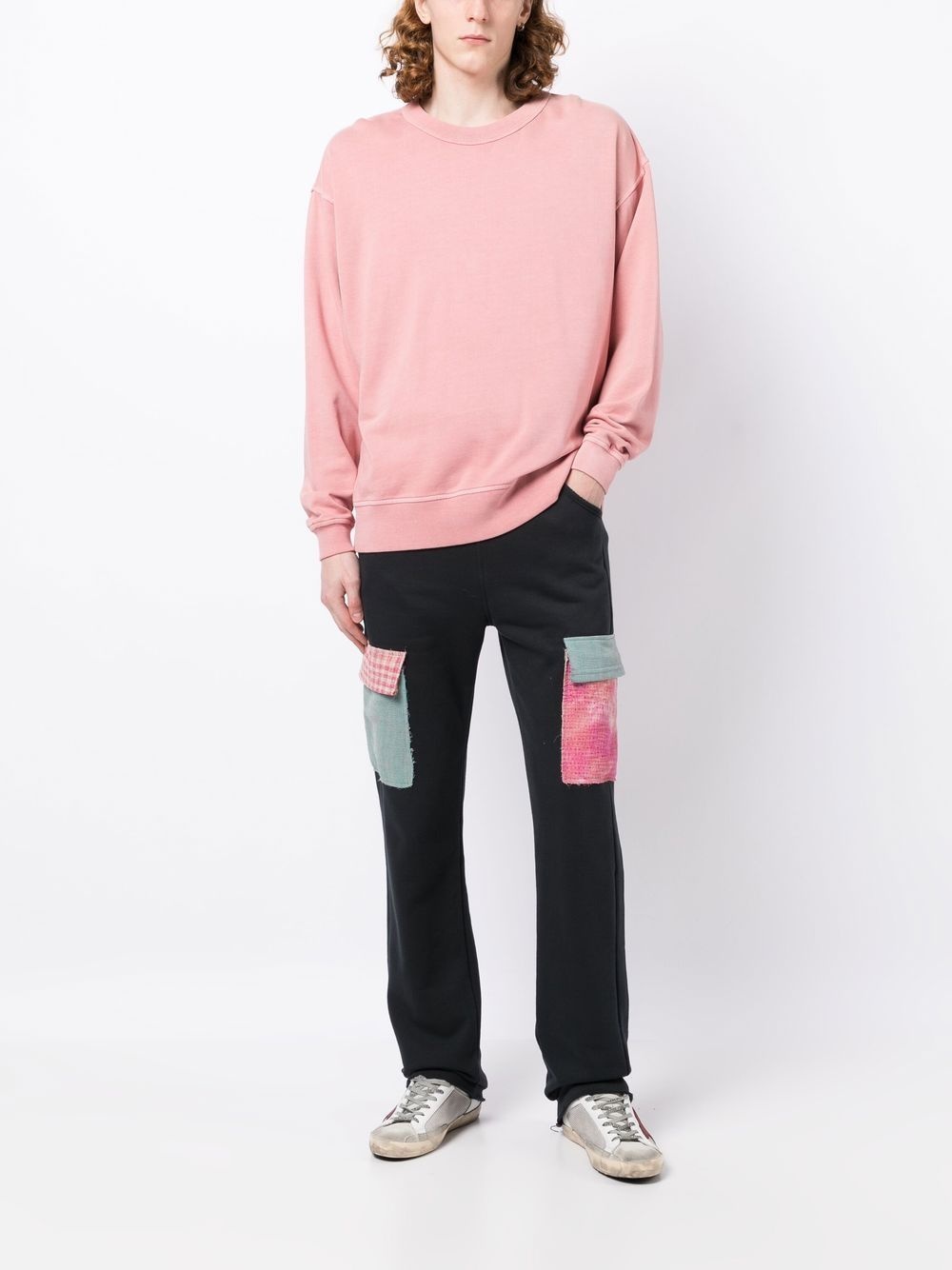 flap-pockets cotton track pants - 2