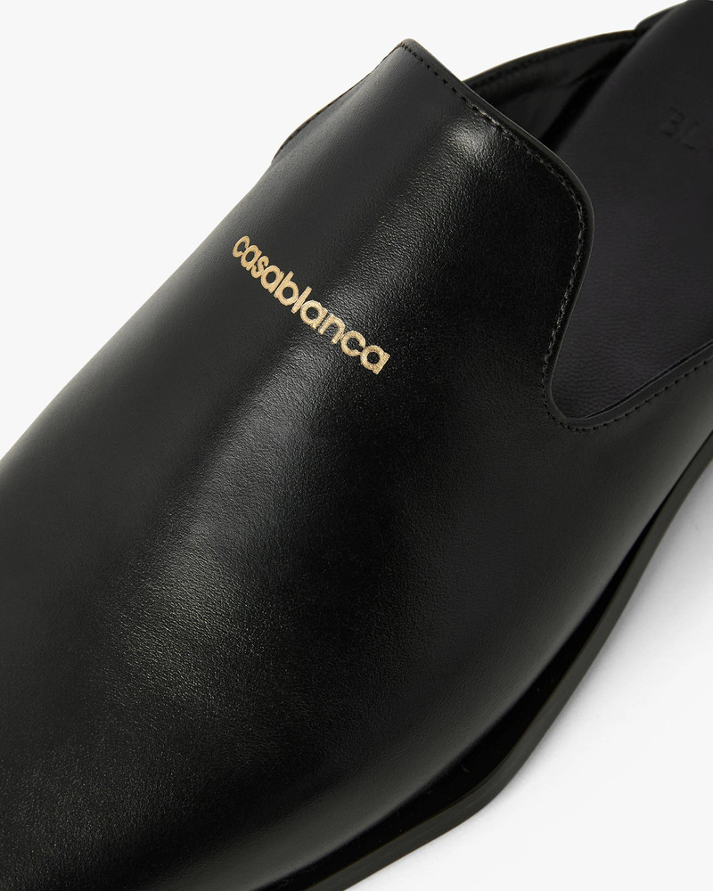 Black Leather Loafer Mule 5