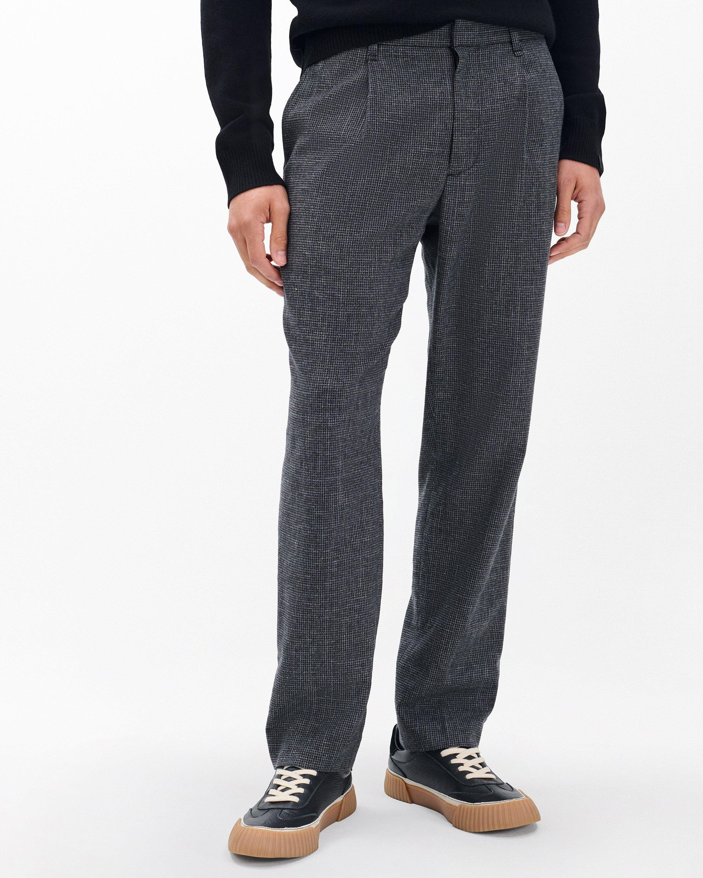 Evan Pleated Italian Houndstooth Trousers - 4