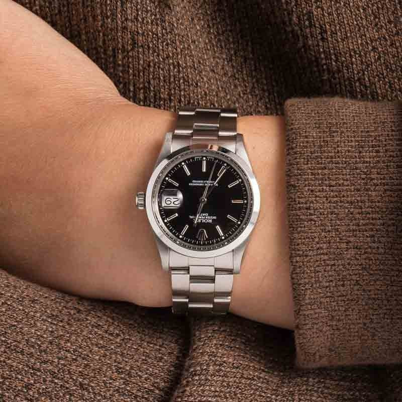 Rolex Date 15000 Stainless Steel Black Dial - 5