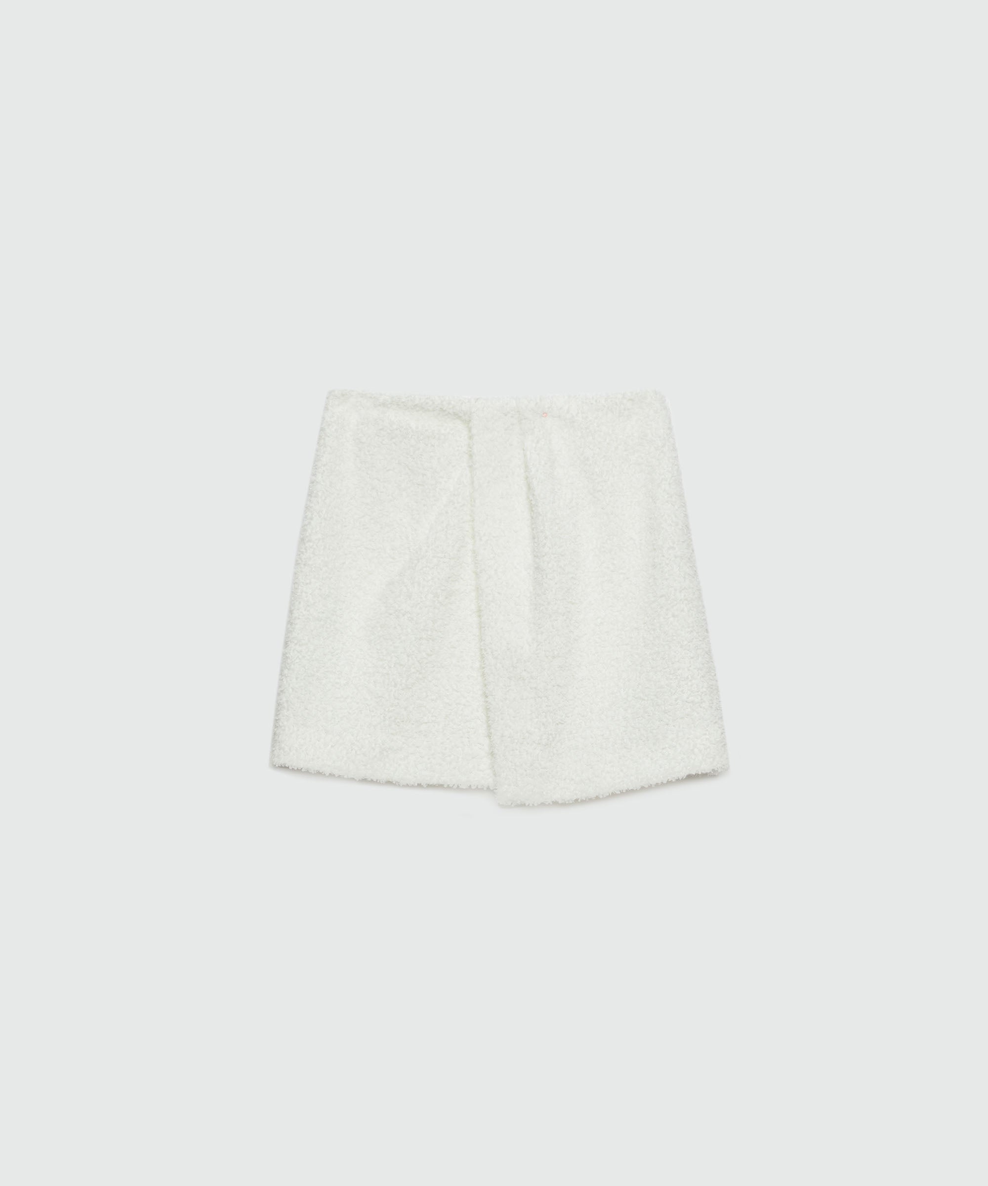 Short skirt in white sponge-effect tweed - 1