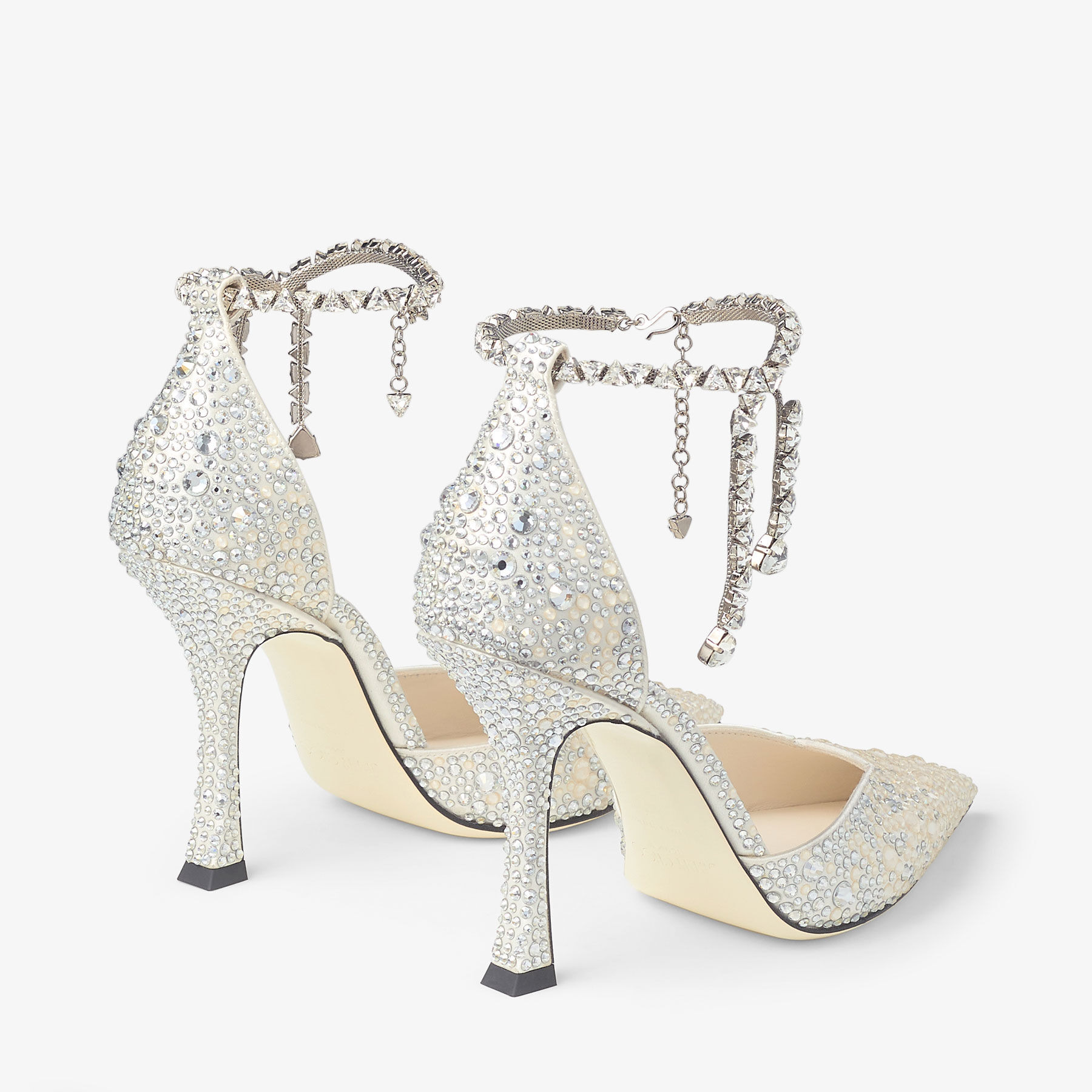Stevie 100
Ivory Satin Crystal Pumps - 6
