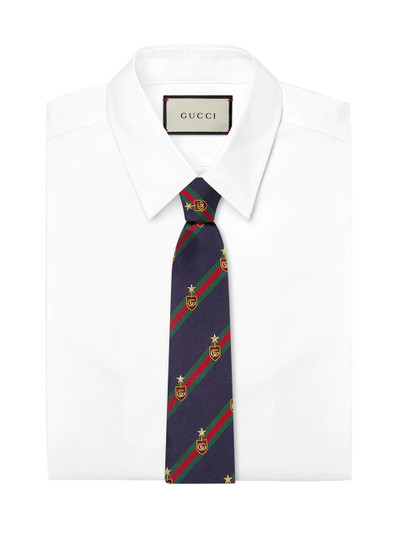 GUCCI Web crest silk tie outlook