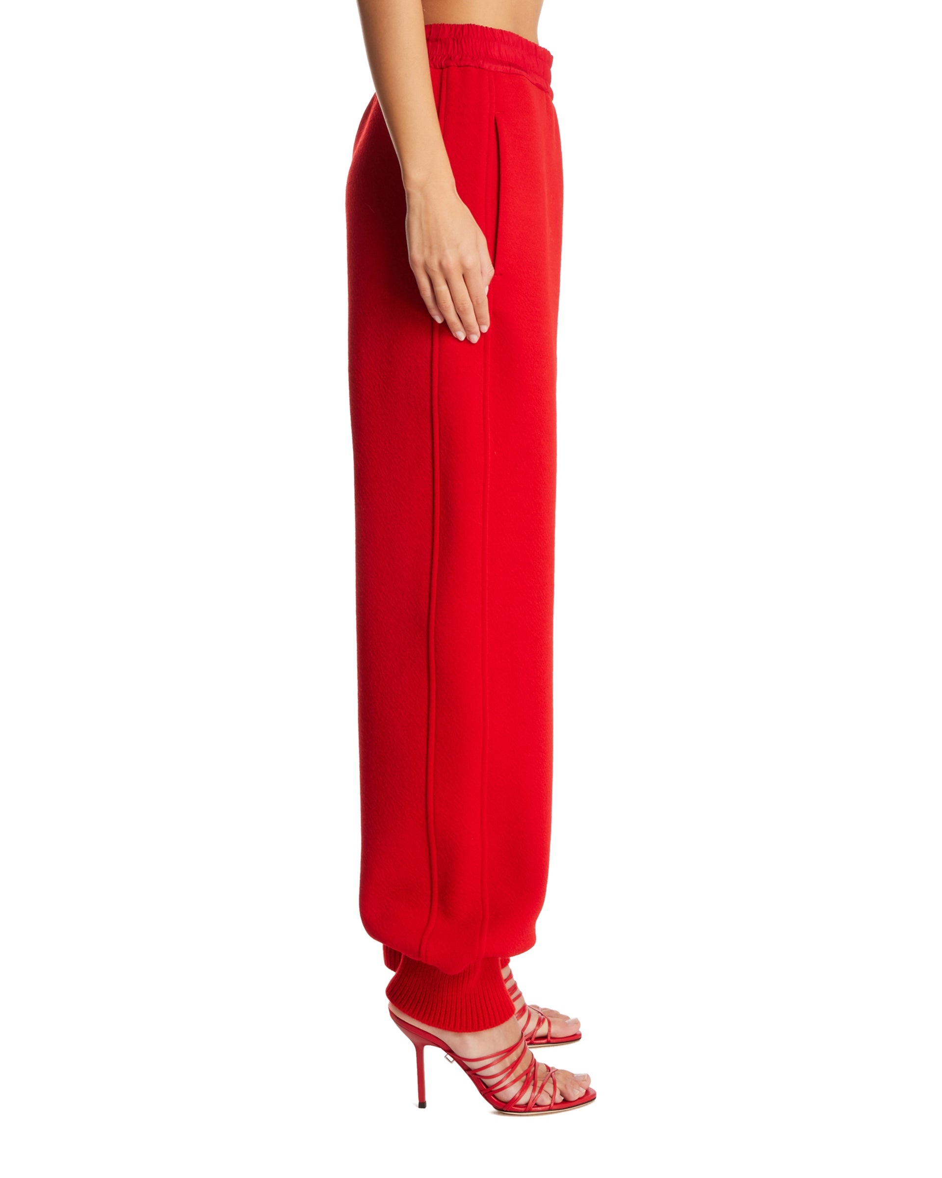 Red Elastic Waist Trousers - 5