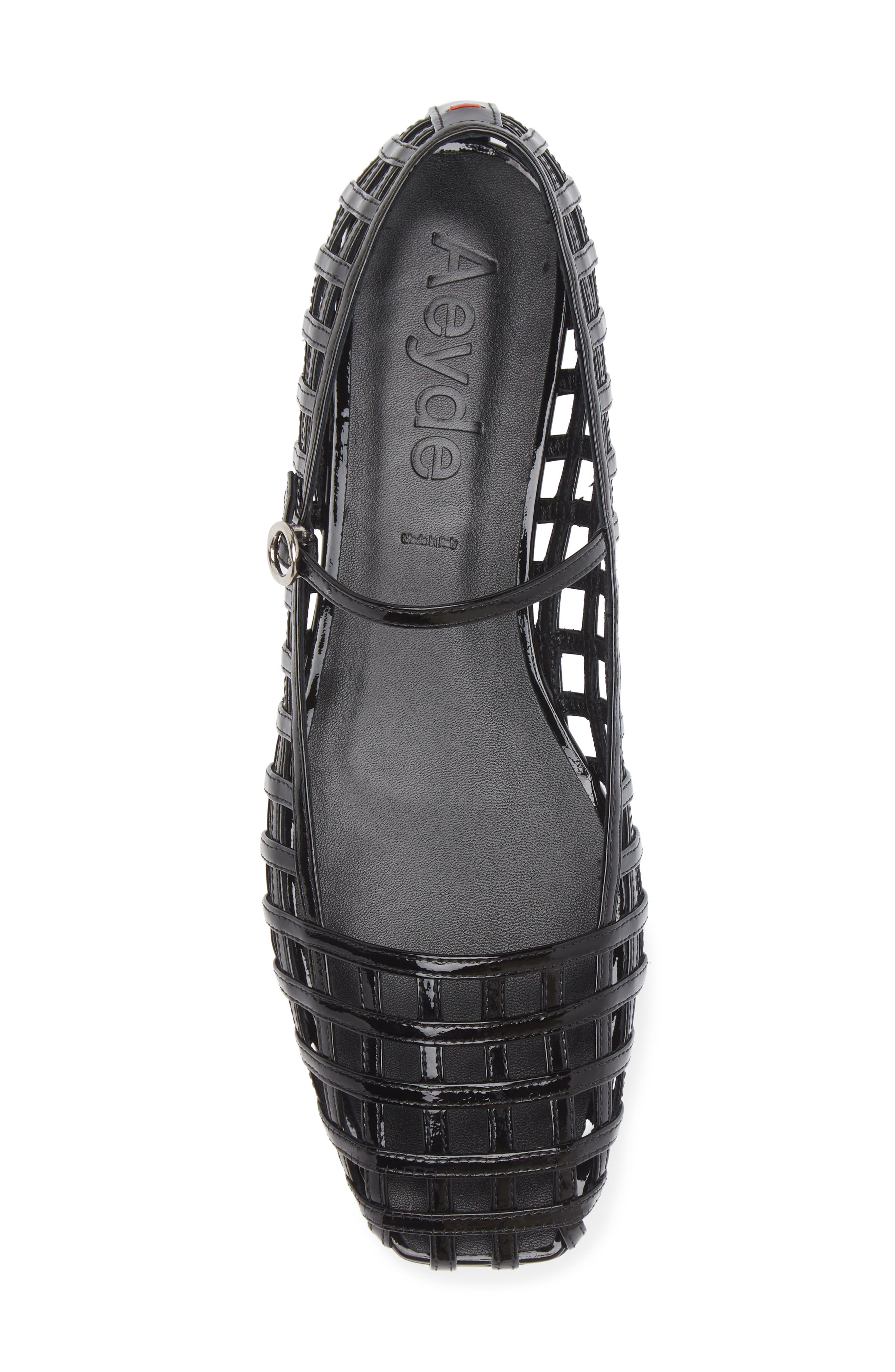 aeyde Uma Caged Mary Jane Ballet Flat in Black at Nordstrom - 5
