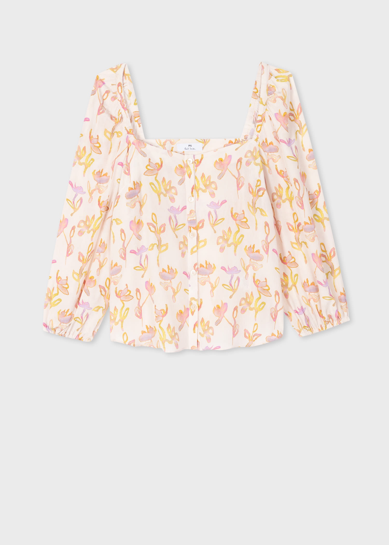 Ecru 'Oleander' Square Neck Top - 1