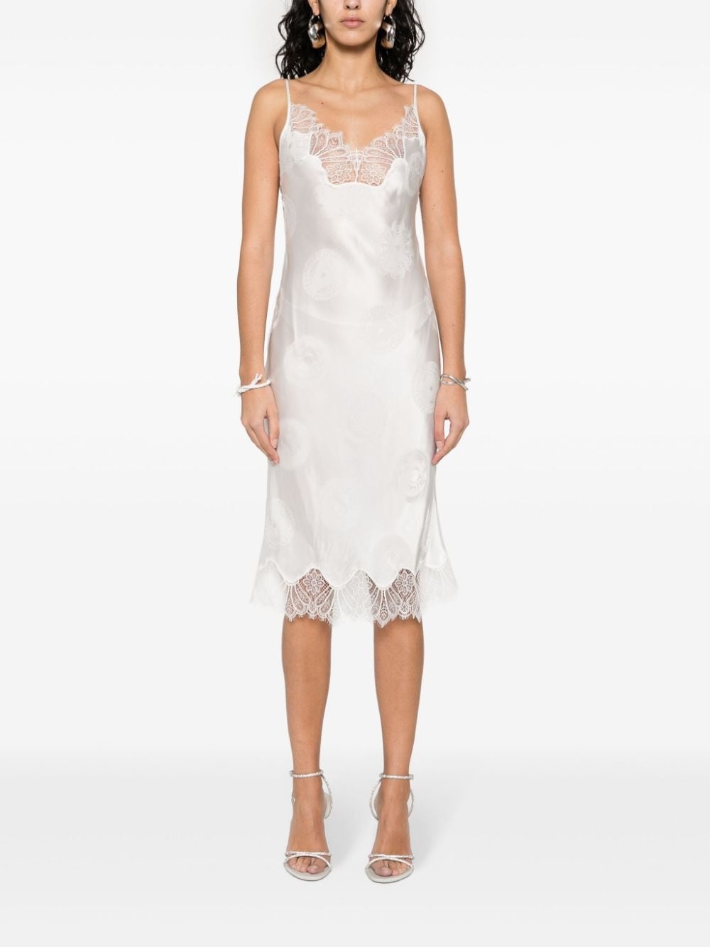 Cymatics floral-jacquard slip dress - 2