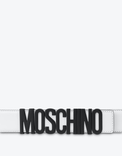 Moschino LETTERING LOGO CALFSKIN BELT outlook