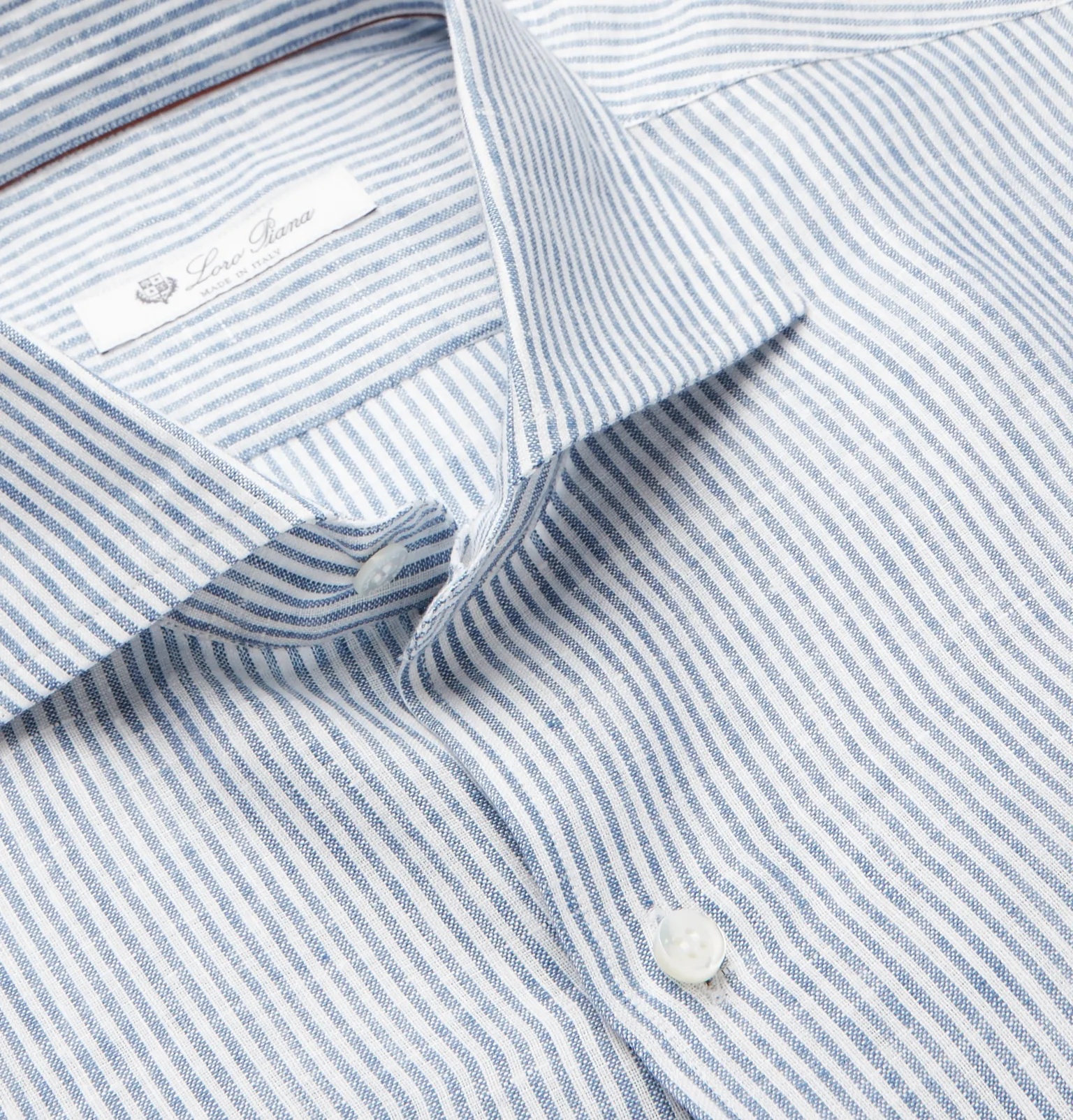 Albert Slim-Fit Cutaway-Collar Striped Linen Shirt - 6