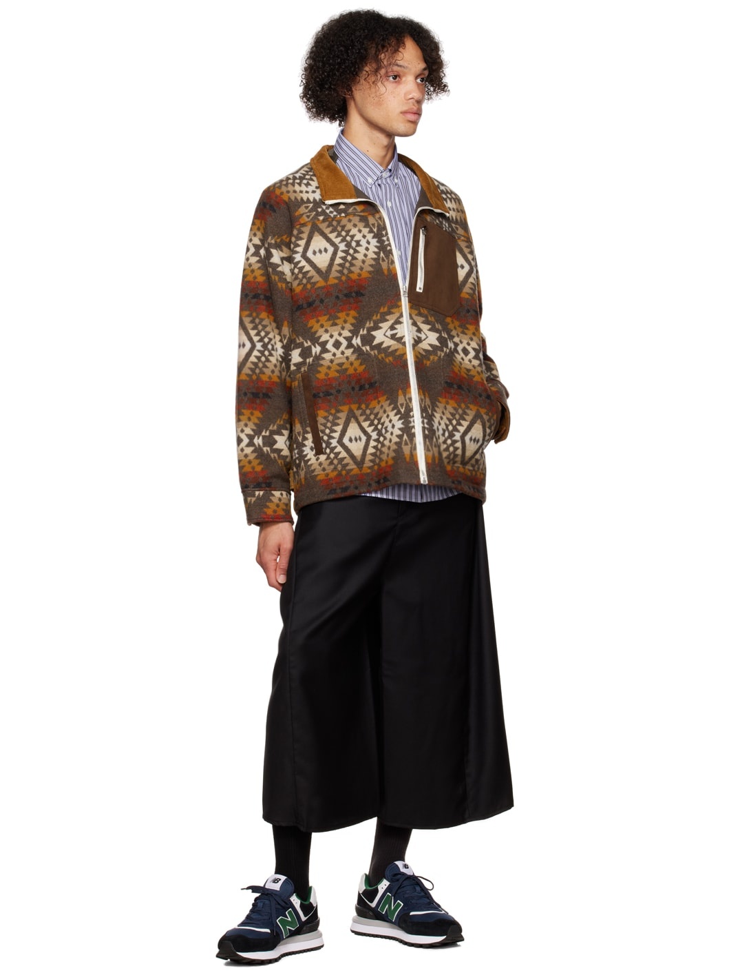 Junya Watanabe MAN abstract-print wool jacket | REVERSIBLE