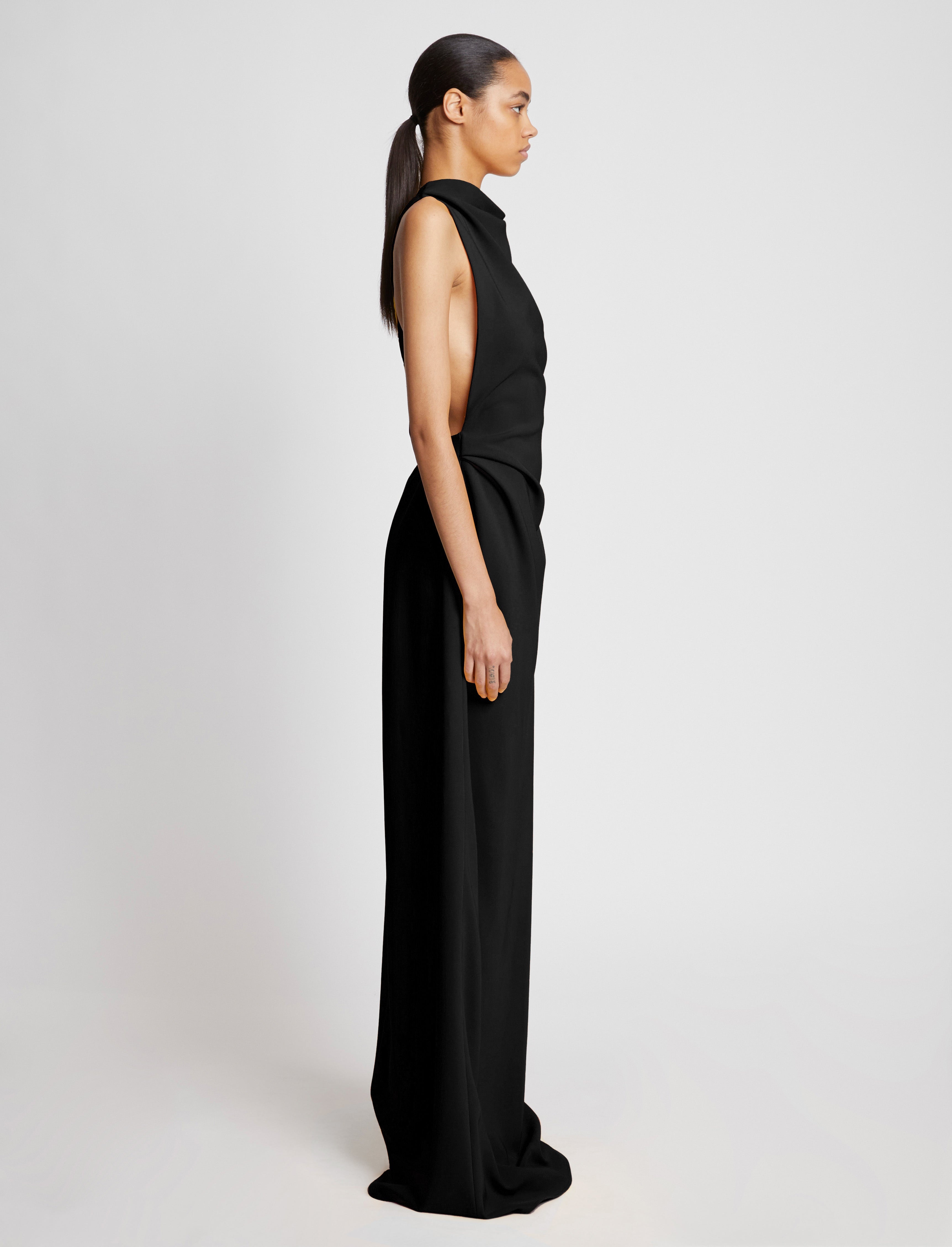 Faye Backless Twist Back Dress in Matte Viscose Crepe - 3