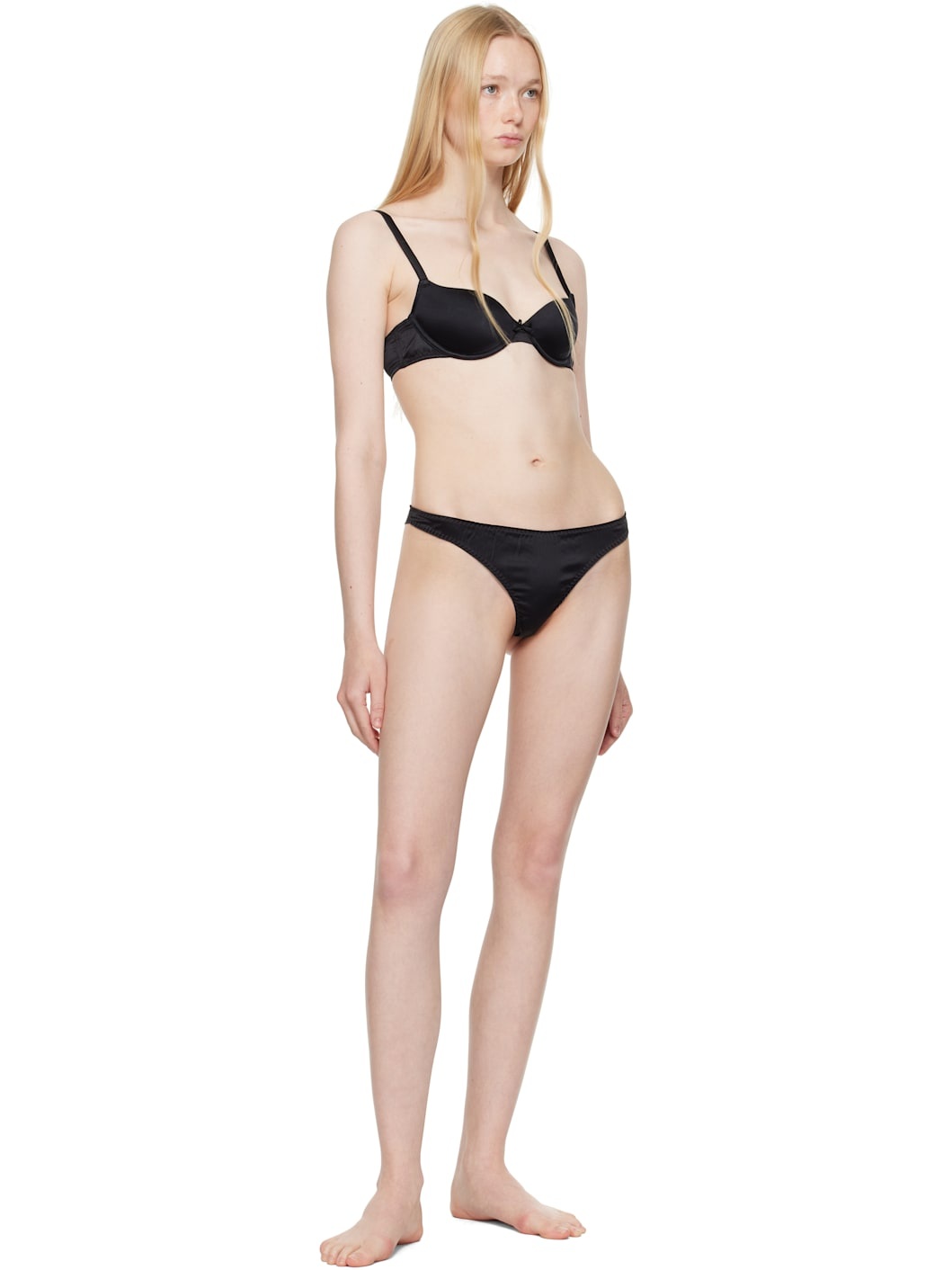 Black Seamless Luxe Balconette Bra - 4