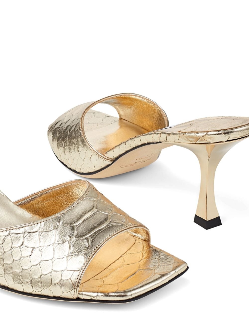 Val 70mm snakeskin-effect leather mules - 5