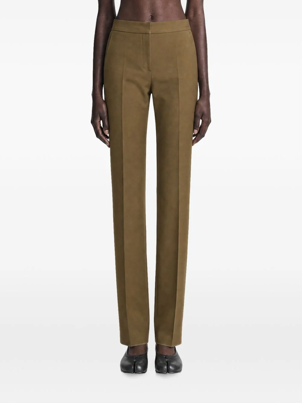 pressed-crease straight-leg trousers - 1