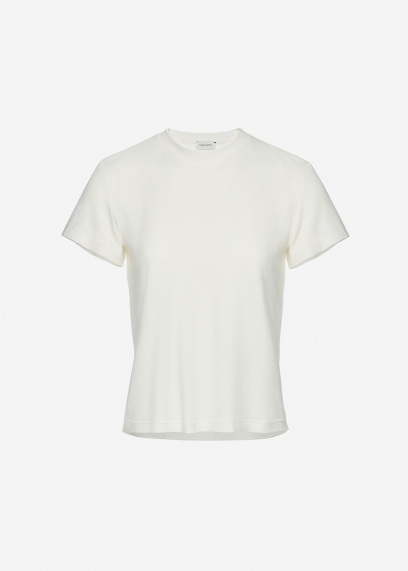 Fitted t-shirt in cream 1