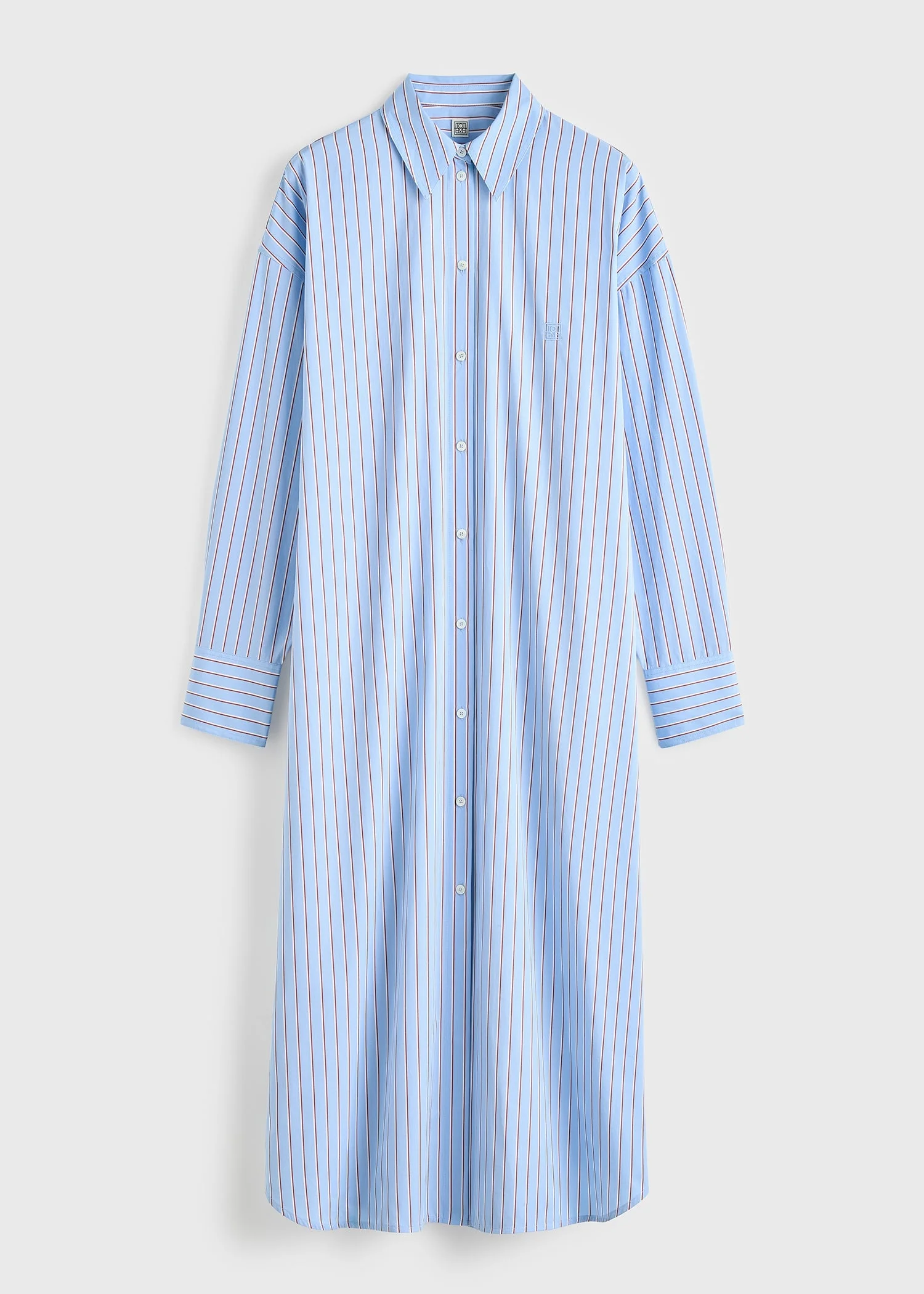 Striped shirtdress pale blue/red - 1