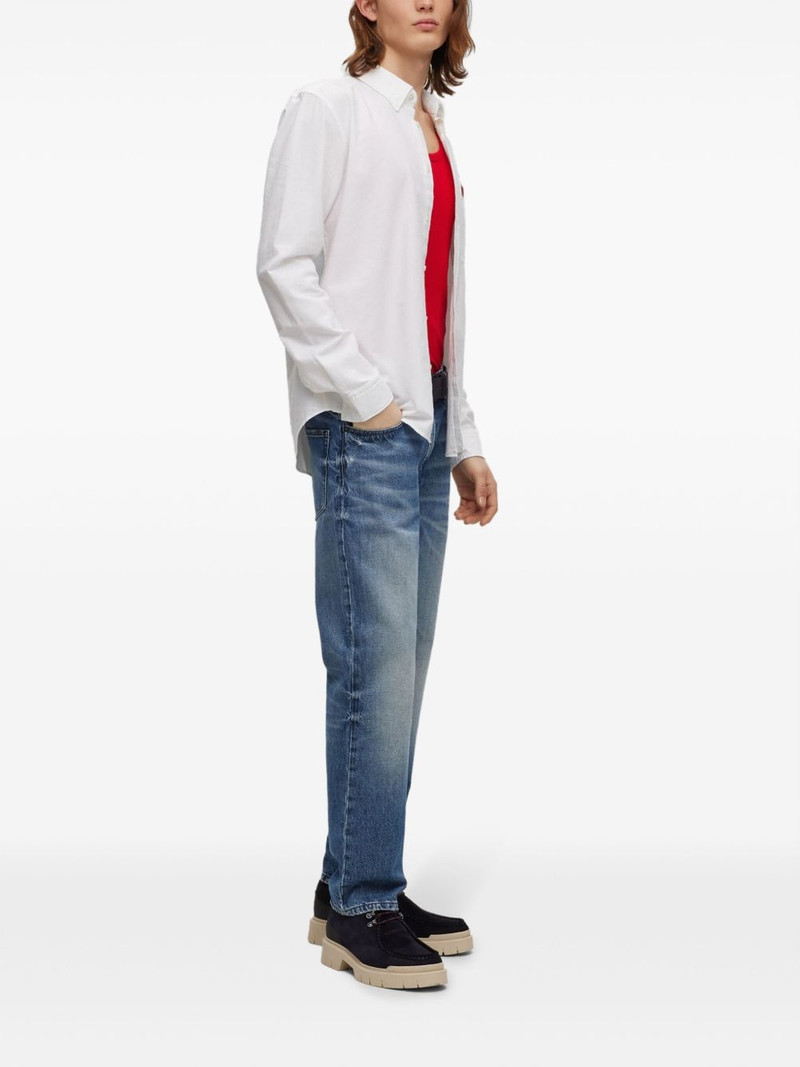 HUGO logo-appliqué cotton shirt outlook