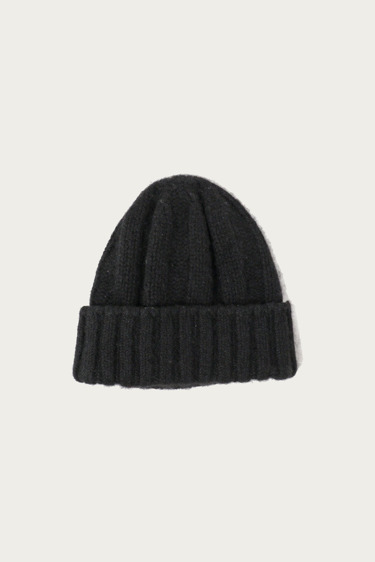 Cashmere Rib Watch Cap - Black - 1