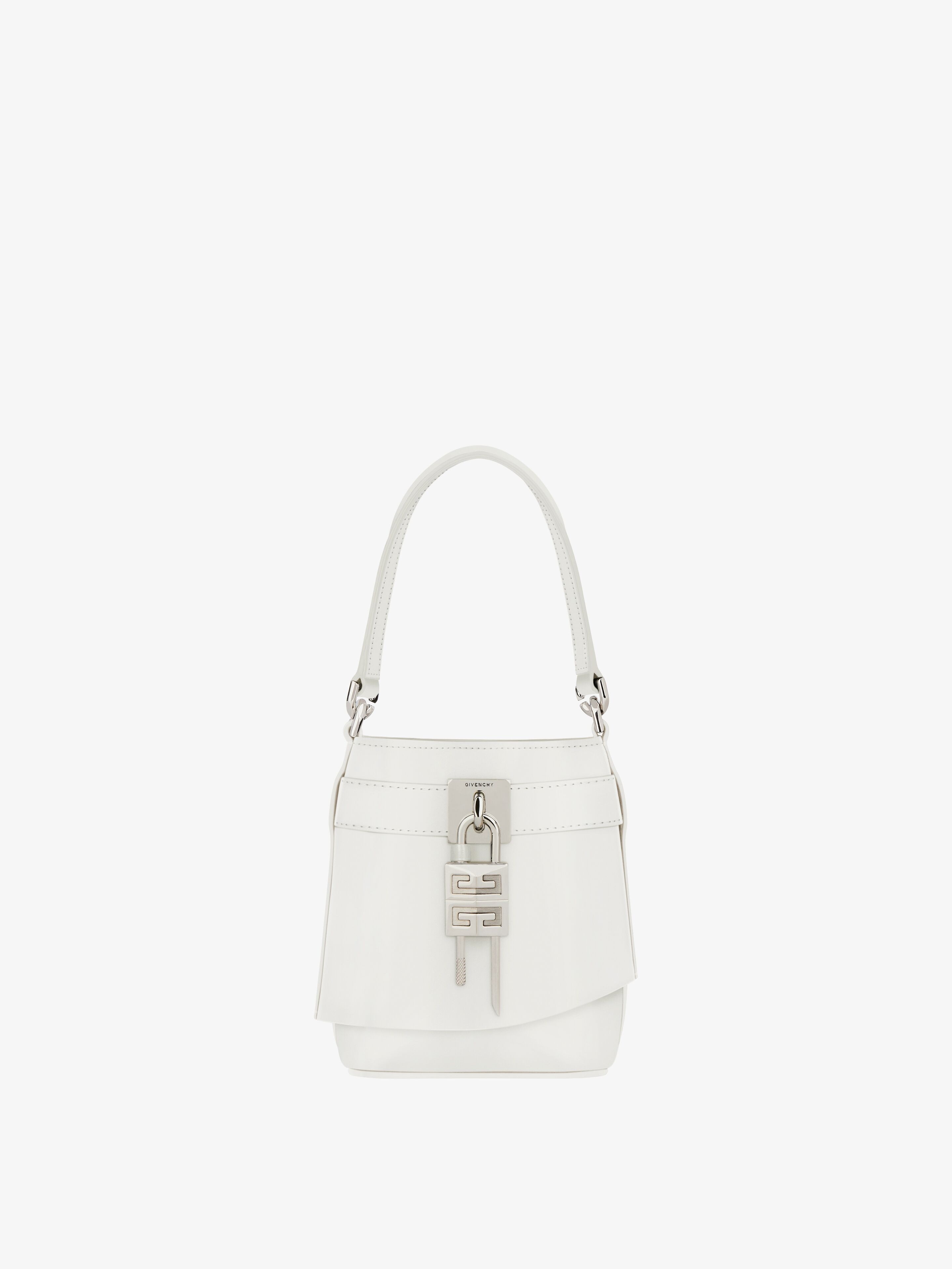 Givenchy mini Shark Lock bucket handbag - White