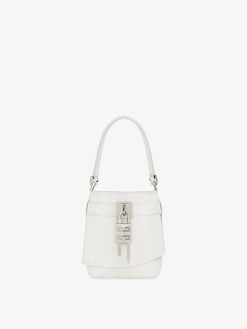 MICRO SHARK LOCK BUCKET BAG IN BOX LEATHER 1