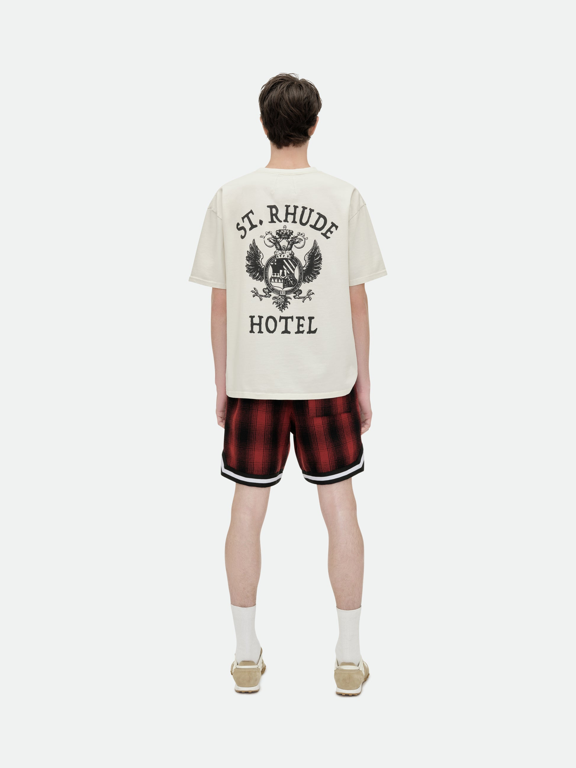 FLANNEL RHUDE COLLEGIATE COURT LOGO SHORT - 4