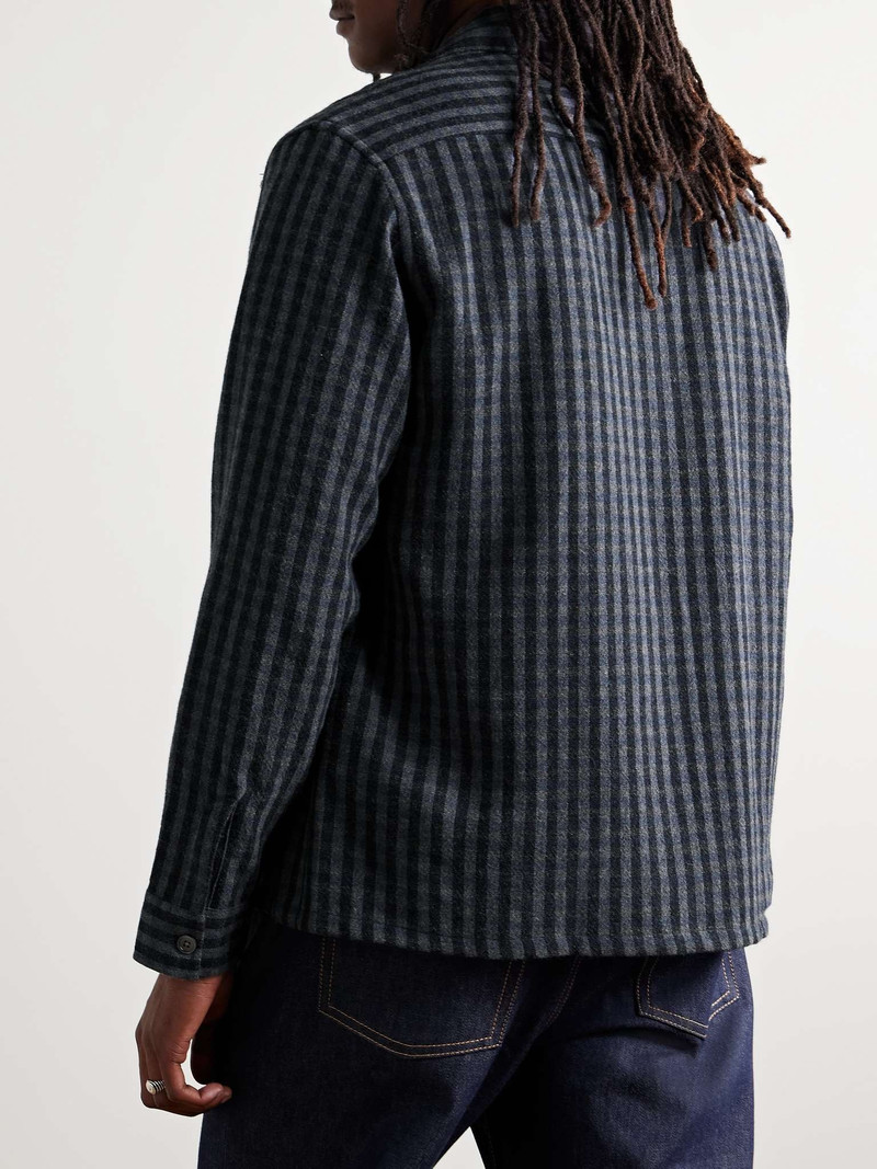 Heusen Convertible-Collar Checked Woven Shirt 3