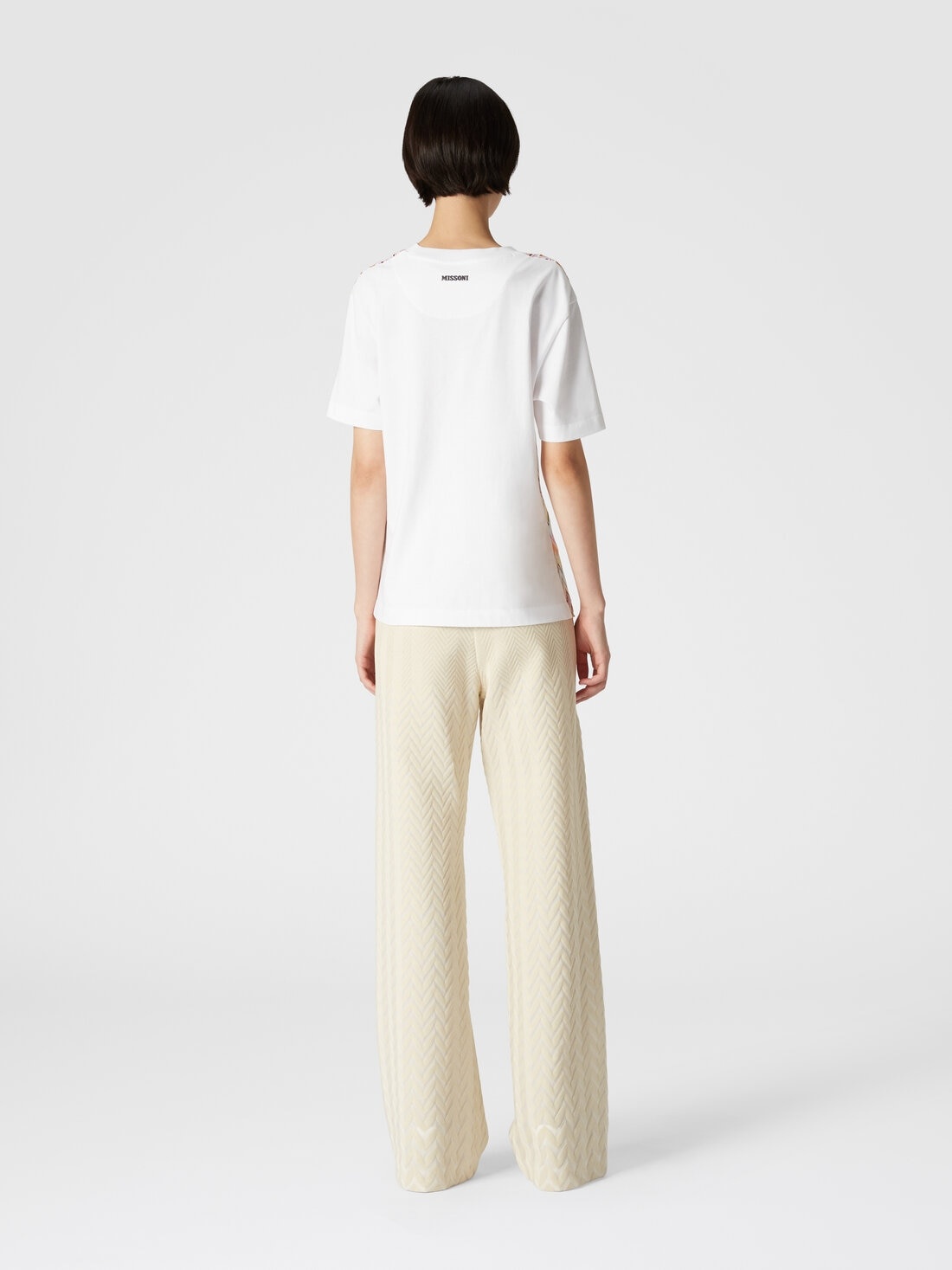 Classic zigzag cotton and viscose trousers - 3