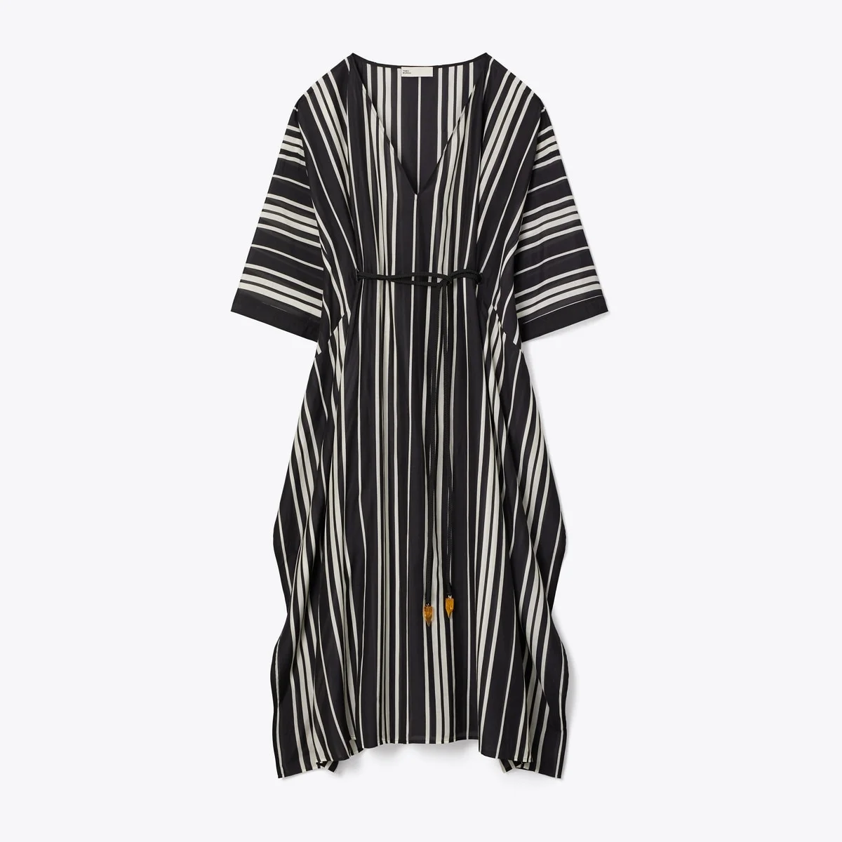 Belted Striped Silk Caftan - 1