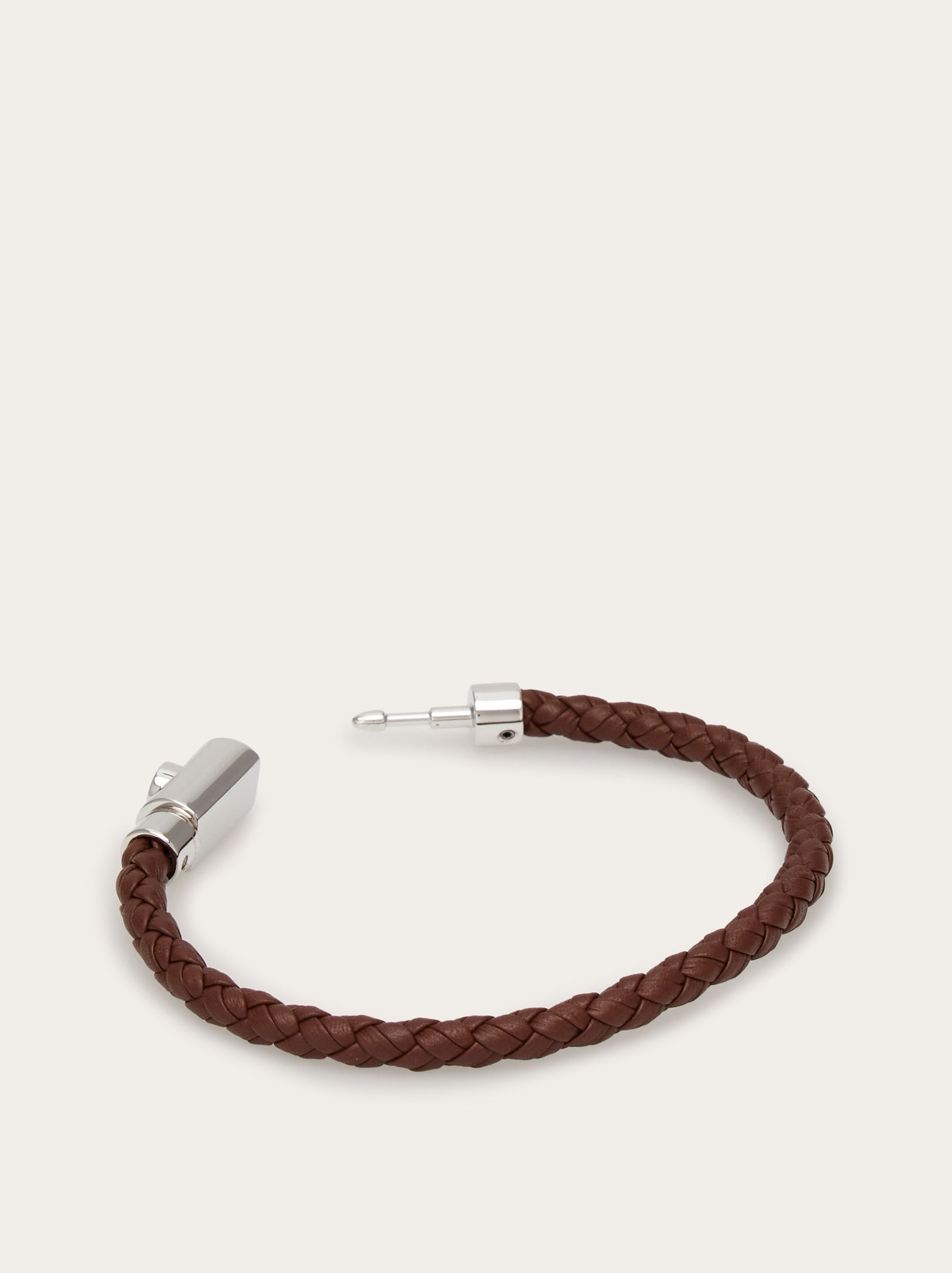 Braided leather bracelet - size 19 - 5