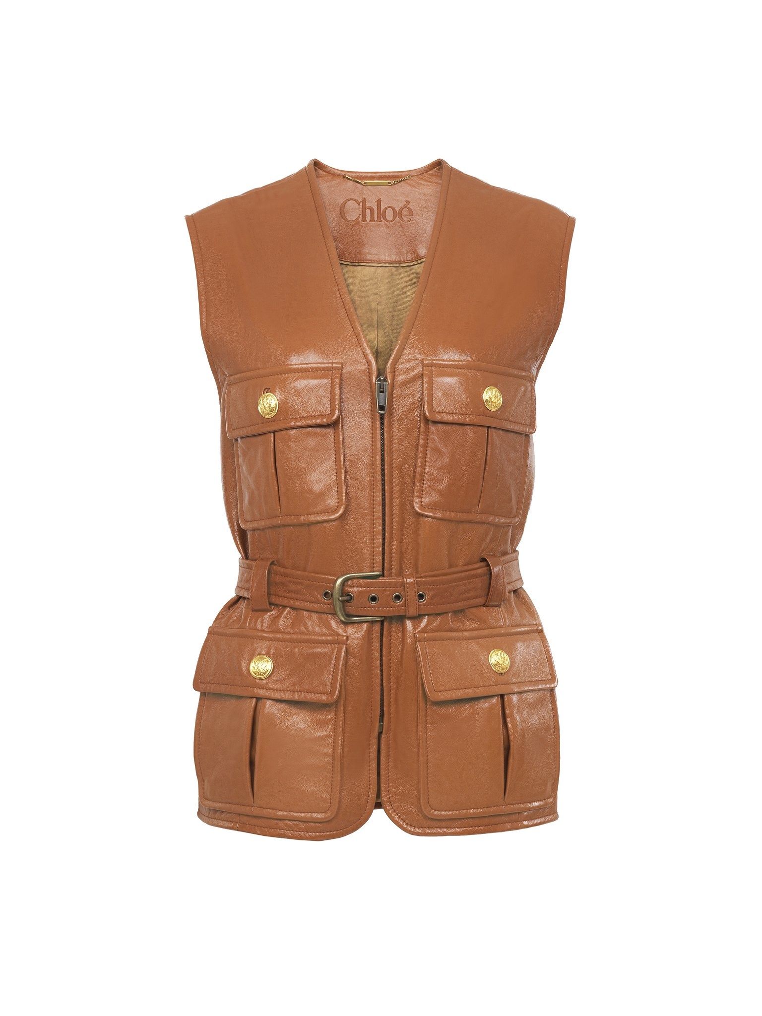 UTILITARIAN VEST IN SOFT LEATHER - 1