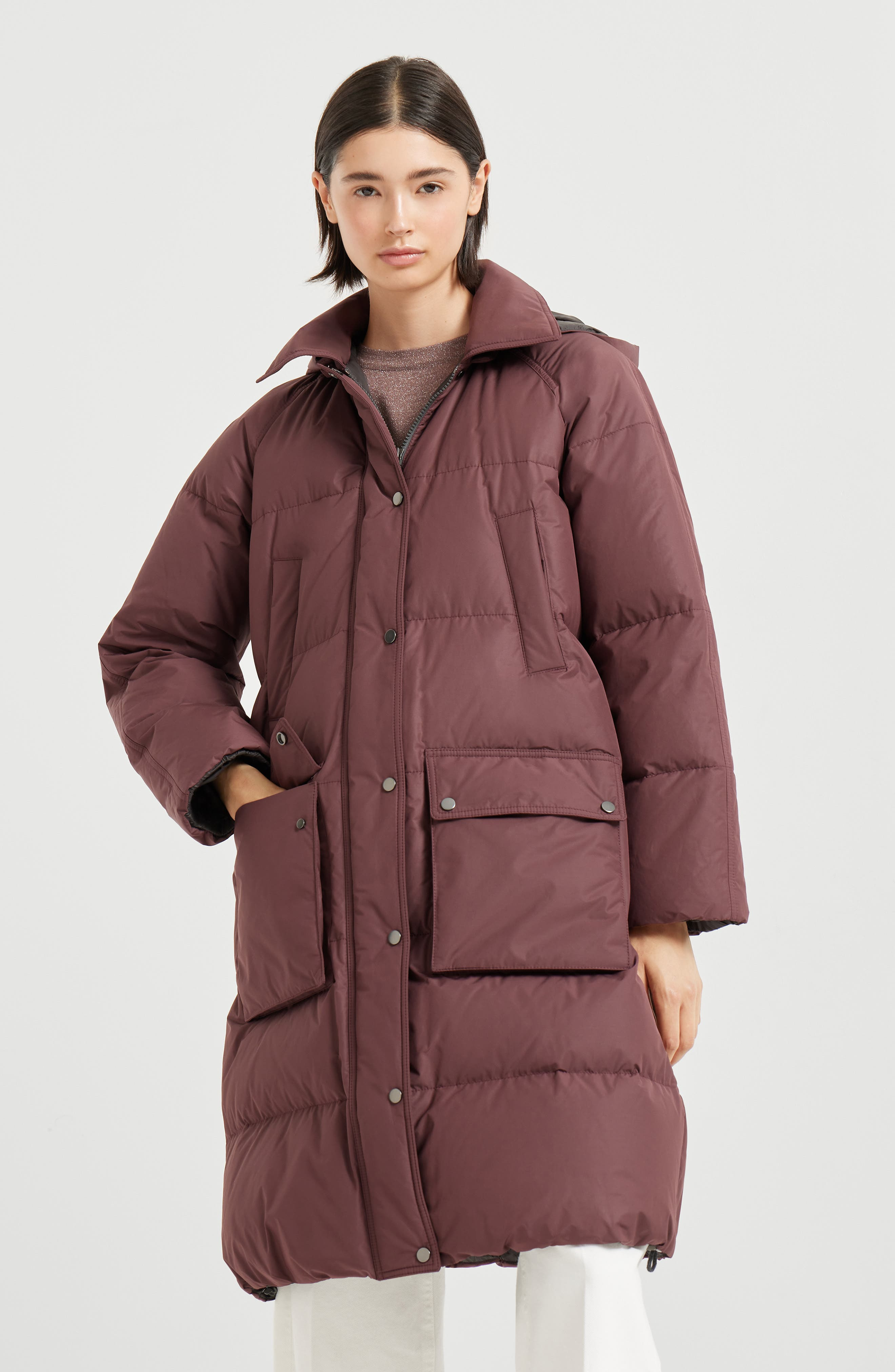 Brunello Cucinelli Water-resistant taffeta down jacket in Purple at Nordstrom - 2
