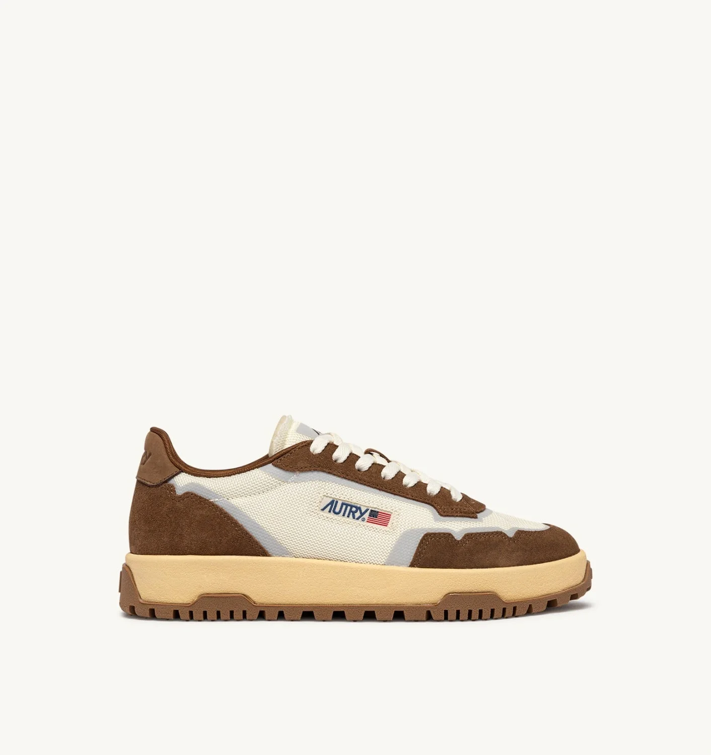 WILDPACE SNEAKERS IN MARSHMALLOW AND CIGAR DRAGON MESH AND SUEDE - 1