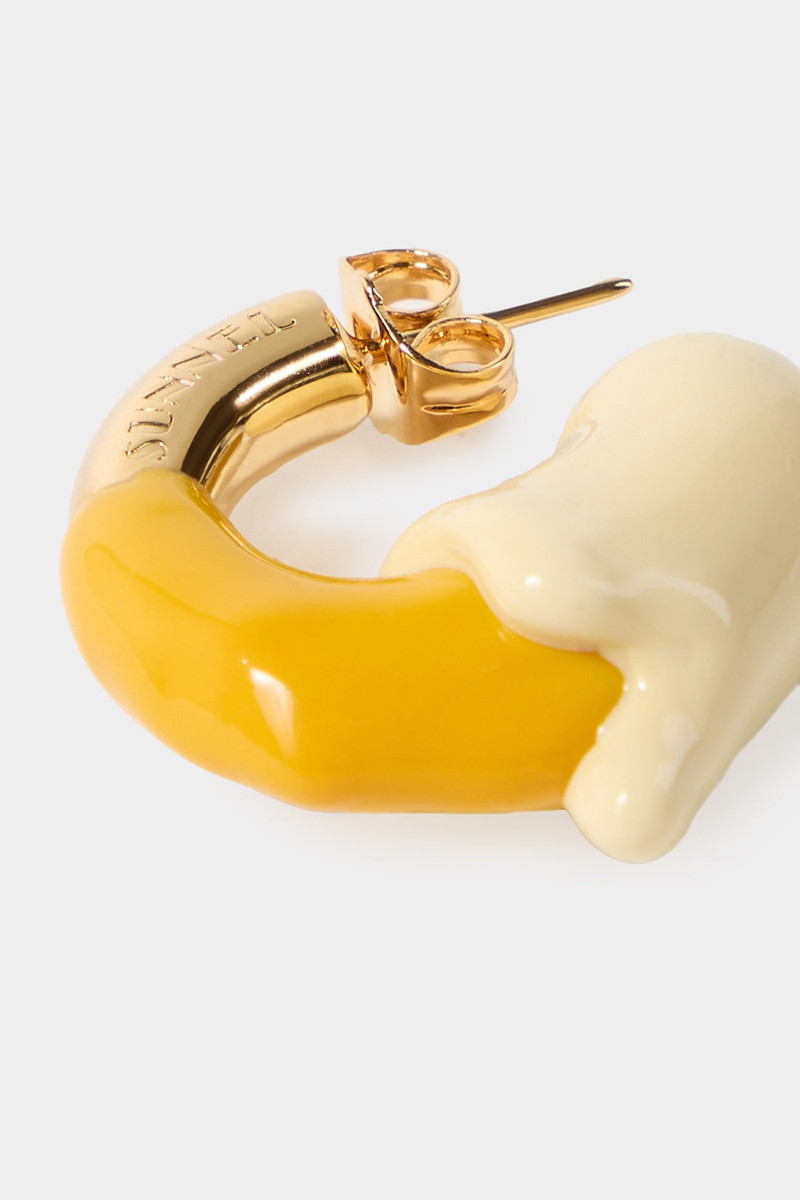 SUNNEI MINI RUBBERIZED EARRINGS GOLD / yellow & cream outlook