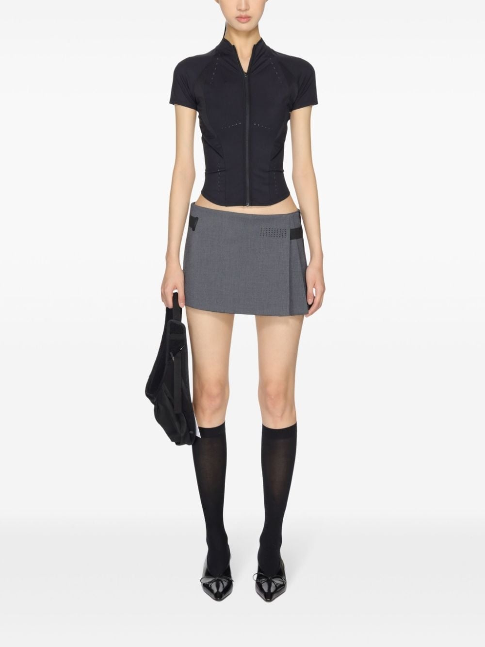 pleated wrap miniskirt - 2