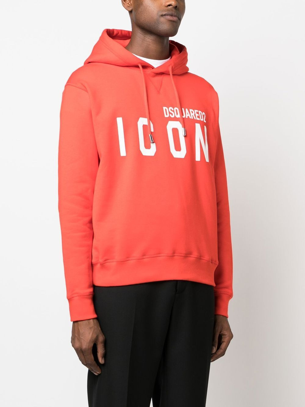 logo-print cotton hoodie - 3