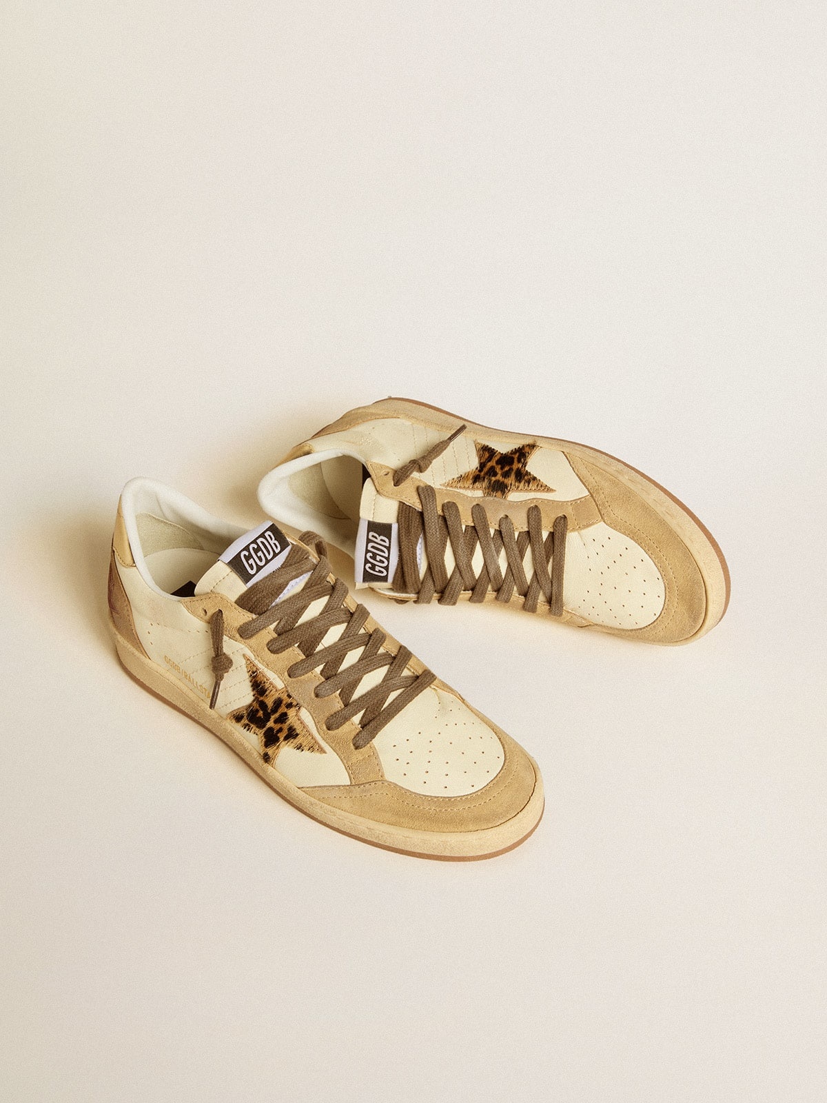 Women's Ball Star in nappa and suede with pony skin star and metallic heel tab - 2