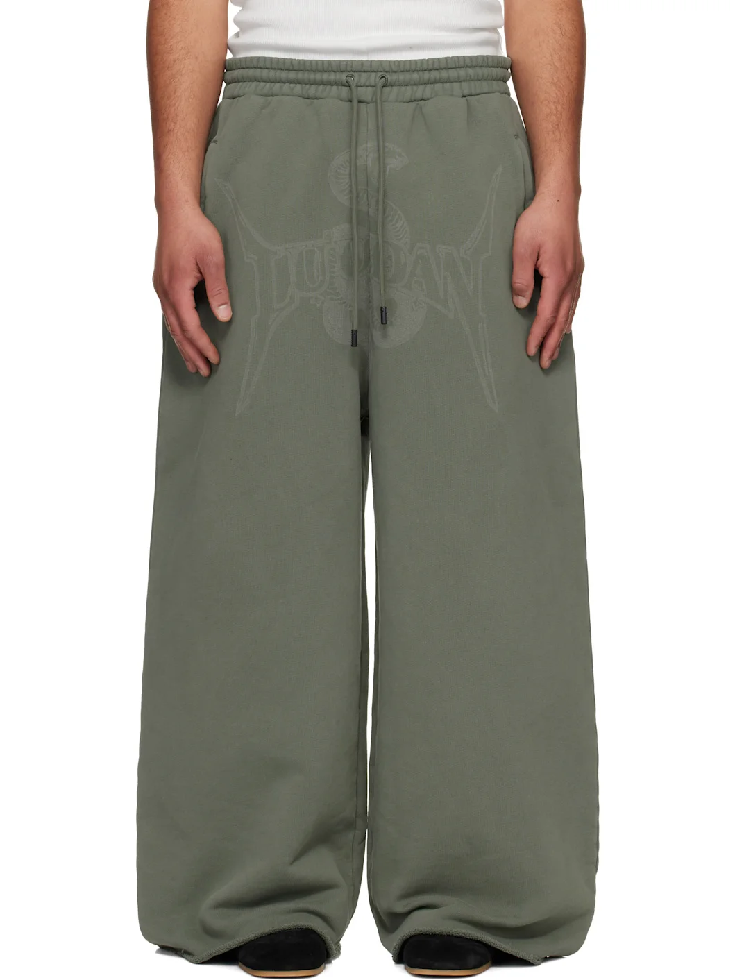 Green Raw-Cut Bontan Sweatpants - 1