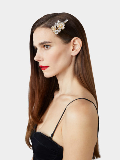 Roger Vivier RV Bouquet Strass Pearl Hair Clip in Metal outlook