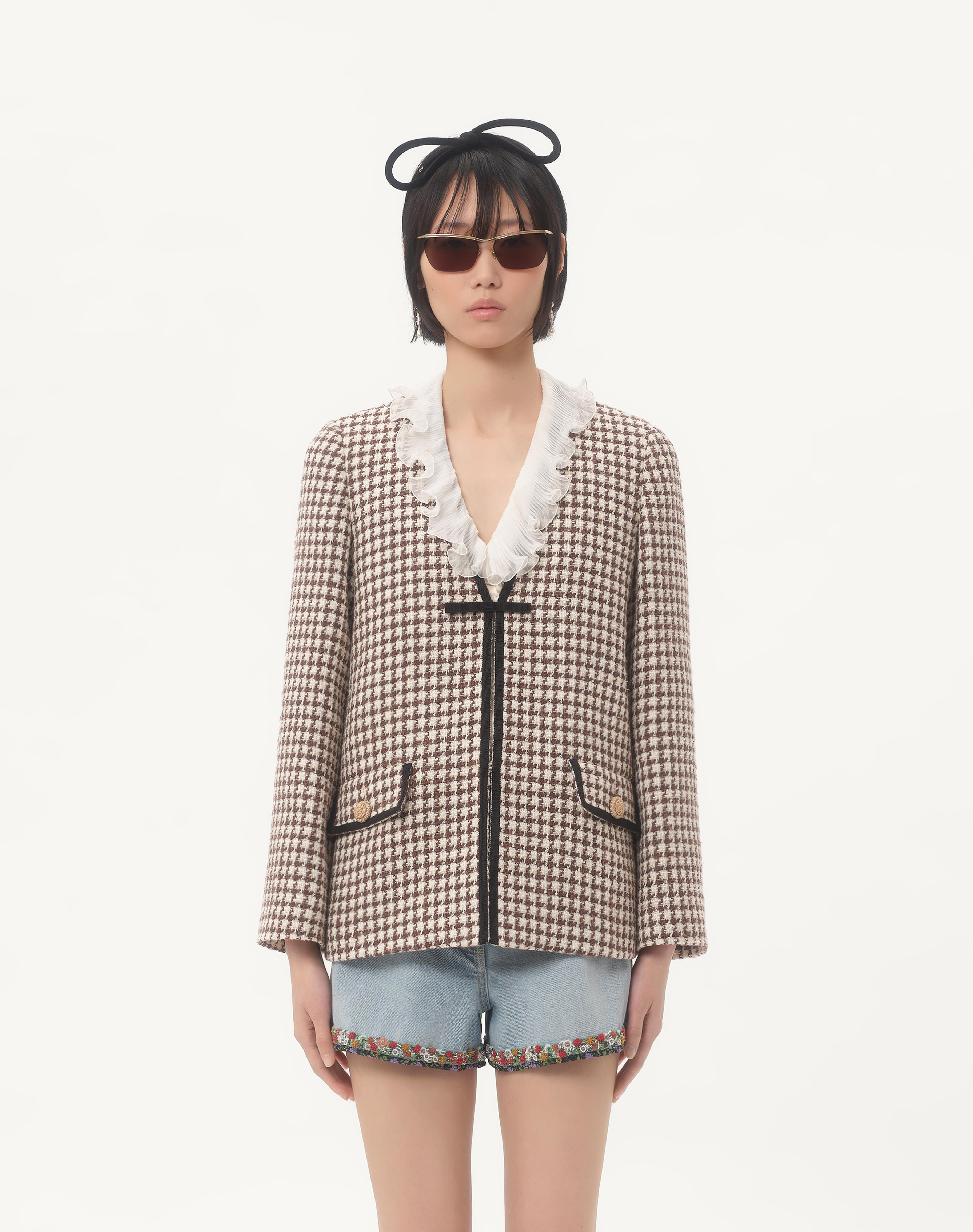 LIGHT TWEED PIED DE POULE JACKET - 5