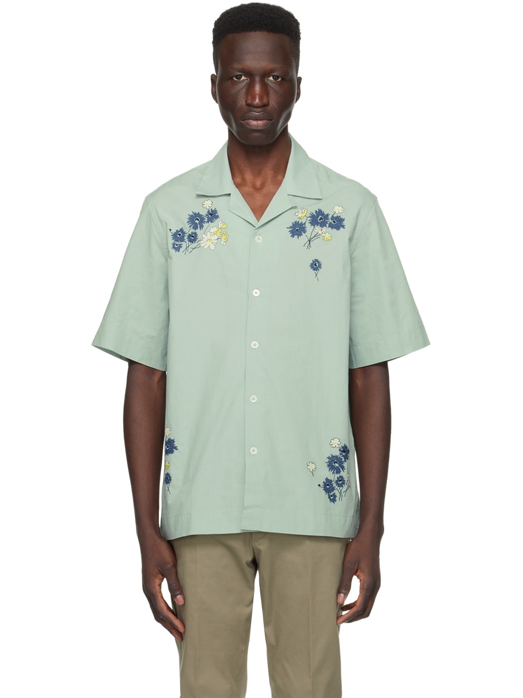 Green Embroidered Shirt - 1